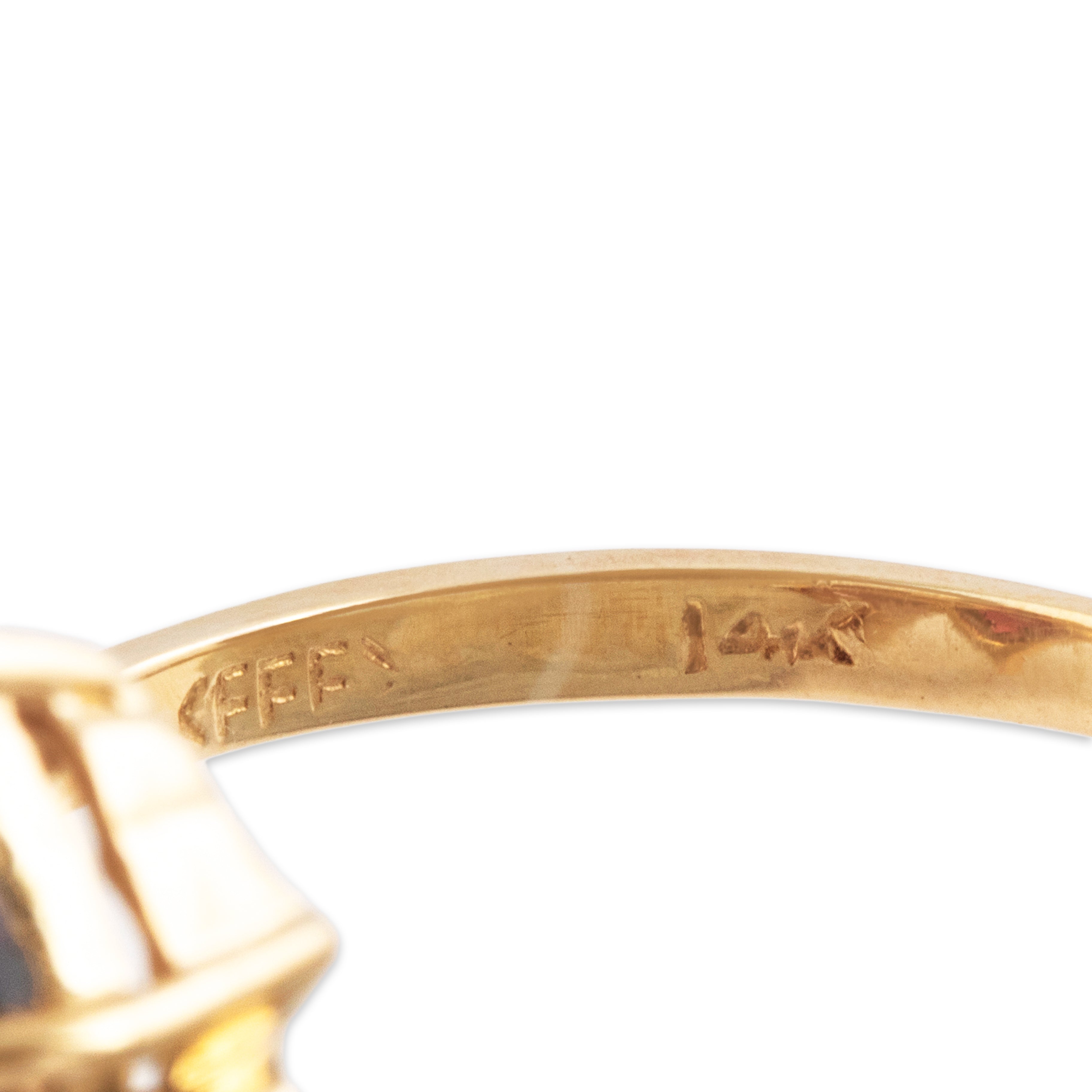 Vintage 14k Yellow Gold 2.3cttw Garnet Diamond Lovely Clover Ring - Hallmark view