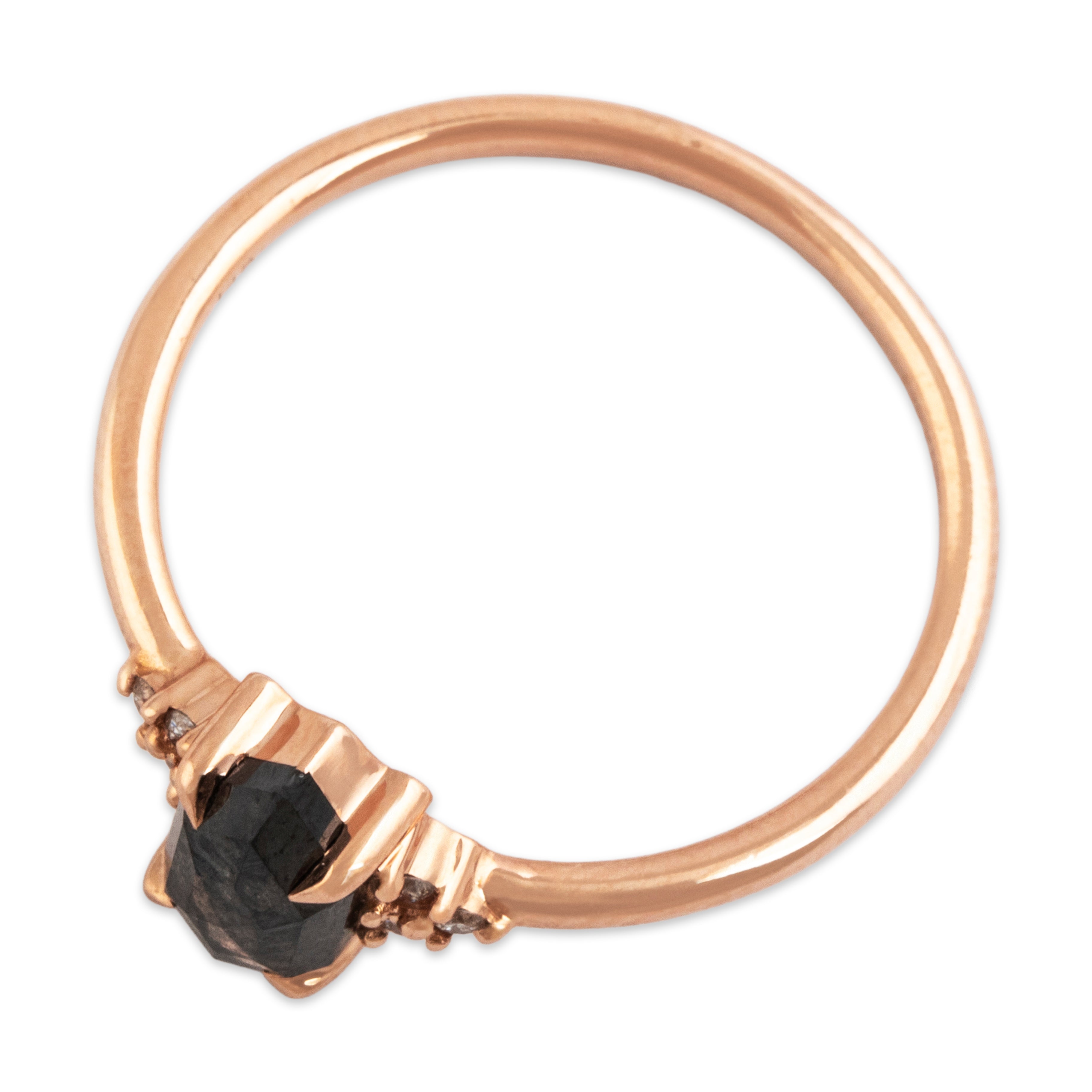 Estate 14k Rose Gold .738cttw Diamond Mystical Hexagonal Ring  - Overall view