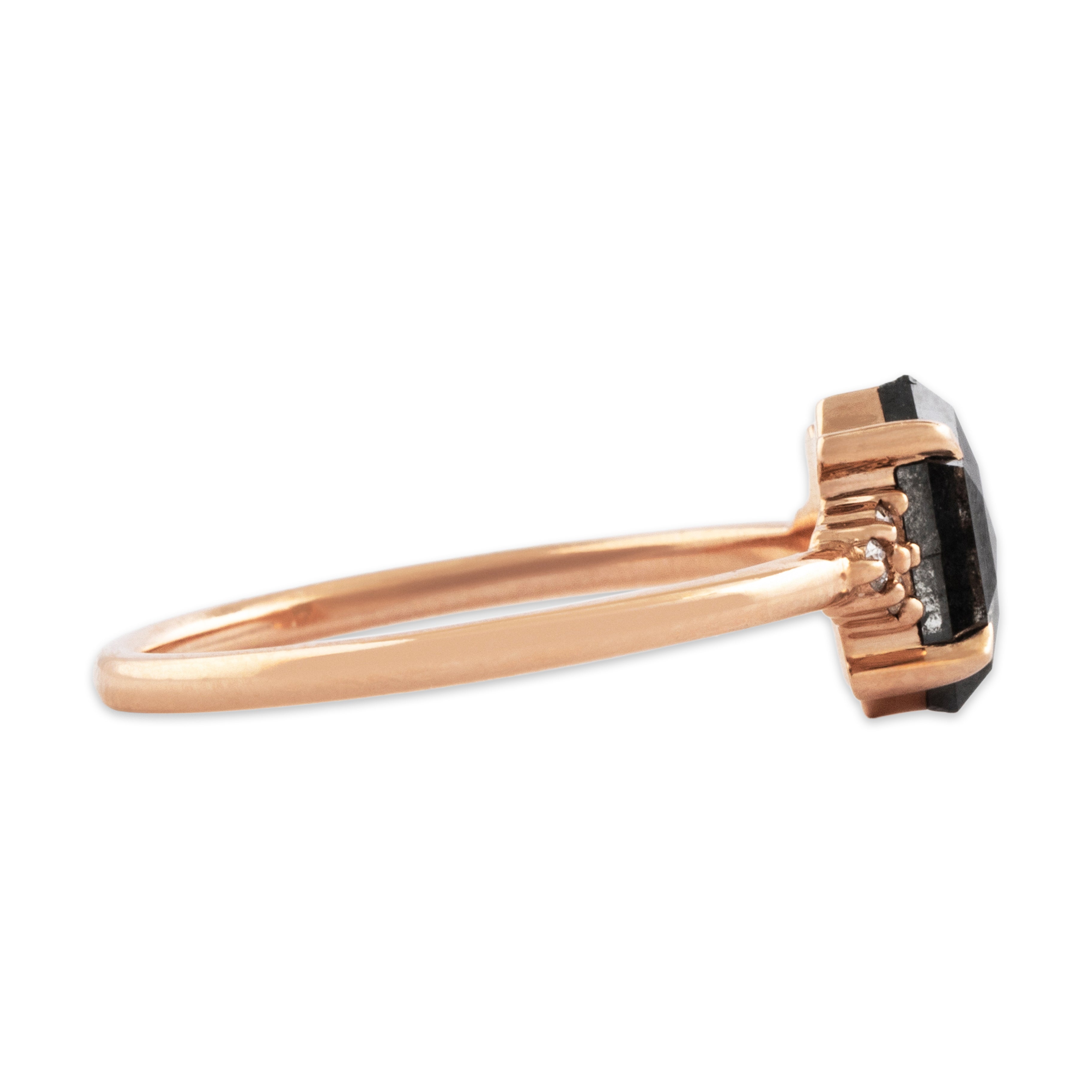 Estate 14k Rose Gold .738cttw Diamond Mystical Hexagonal Ring  - Side view