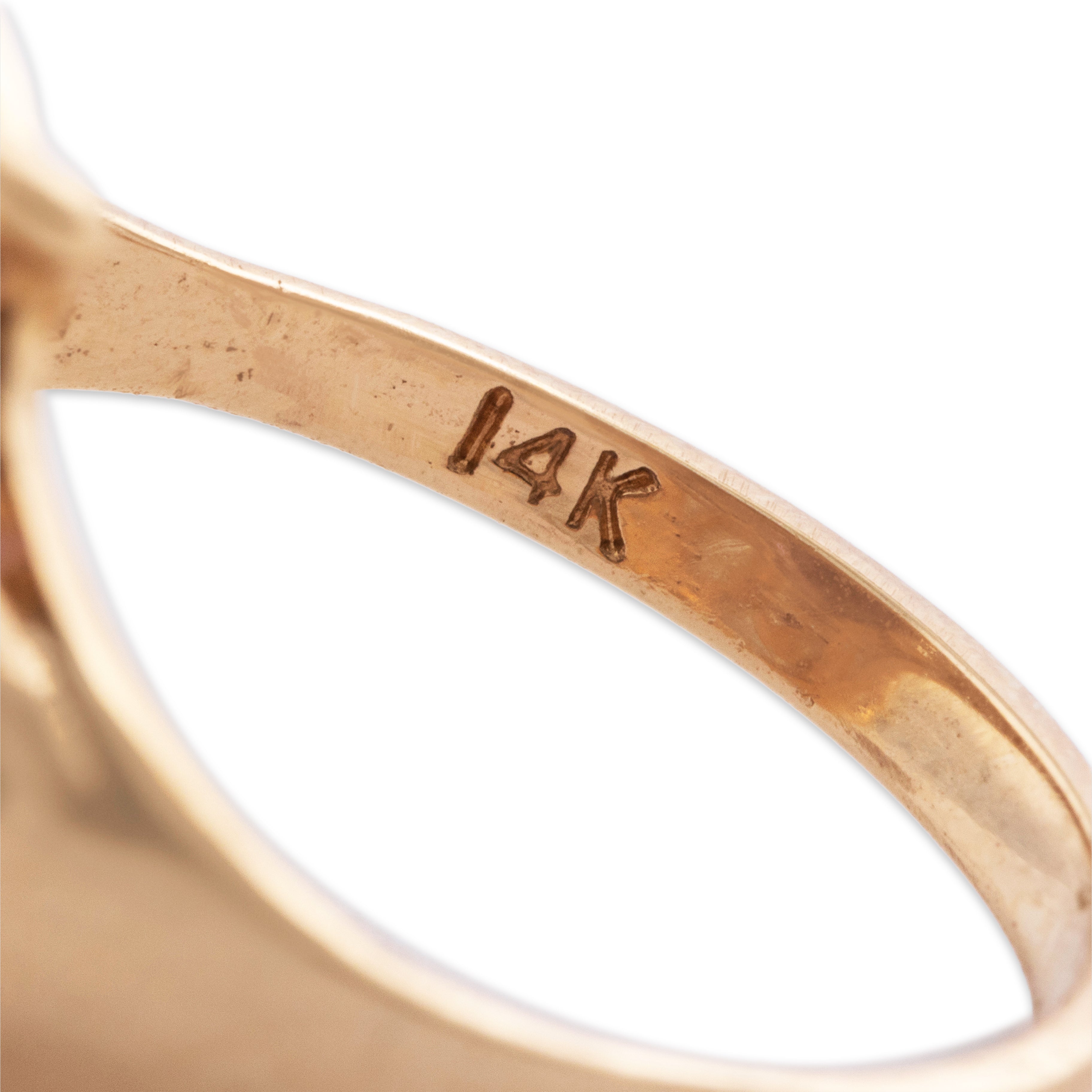 Vintage 14k Yellow Gold 8.75ct Amethyst Dramatic Basket Oval Cocktail Ring - Hallmark view