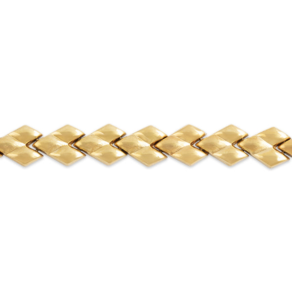 Vintage Italian 14k Yellow Gold Chic Snake Scale Link Bracelet 7
