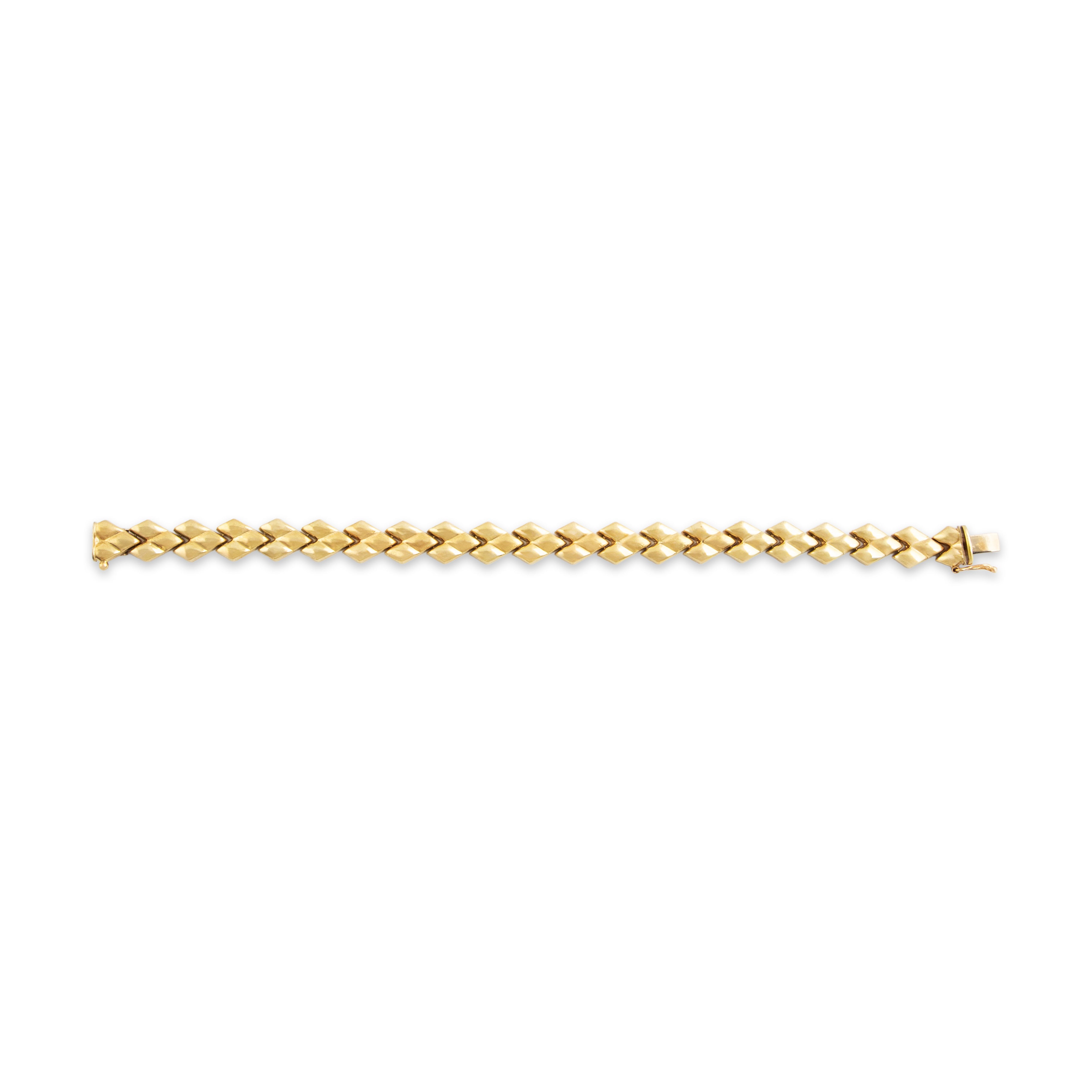 Vintage Italian 14k Yellow Gold Chic Snake Scale Link Bracelet - Close-up view