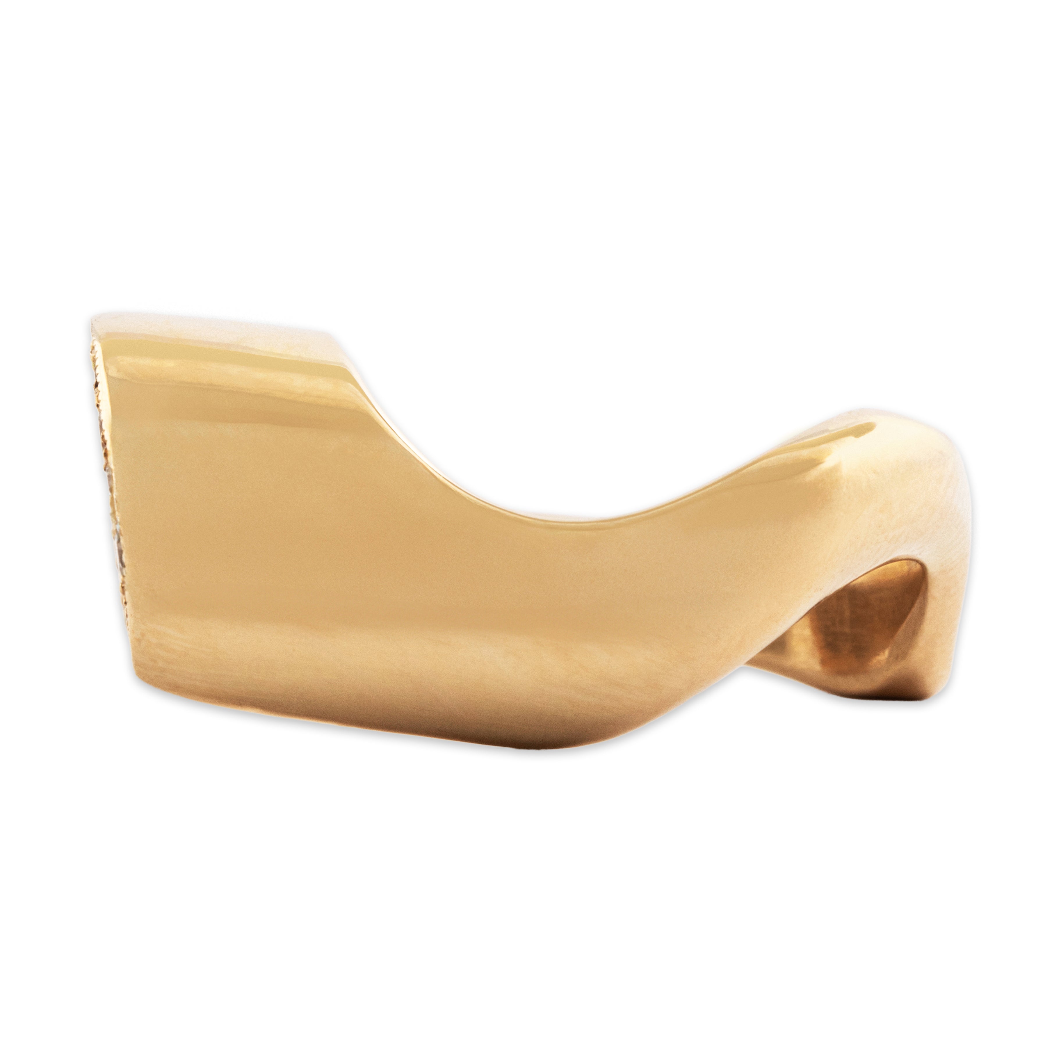 Vintage Heavy 14k Yellow Gold .263cttw Diamond Sculptural Wave Ring 8.00