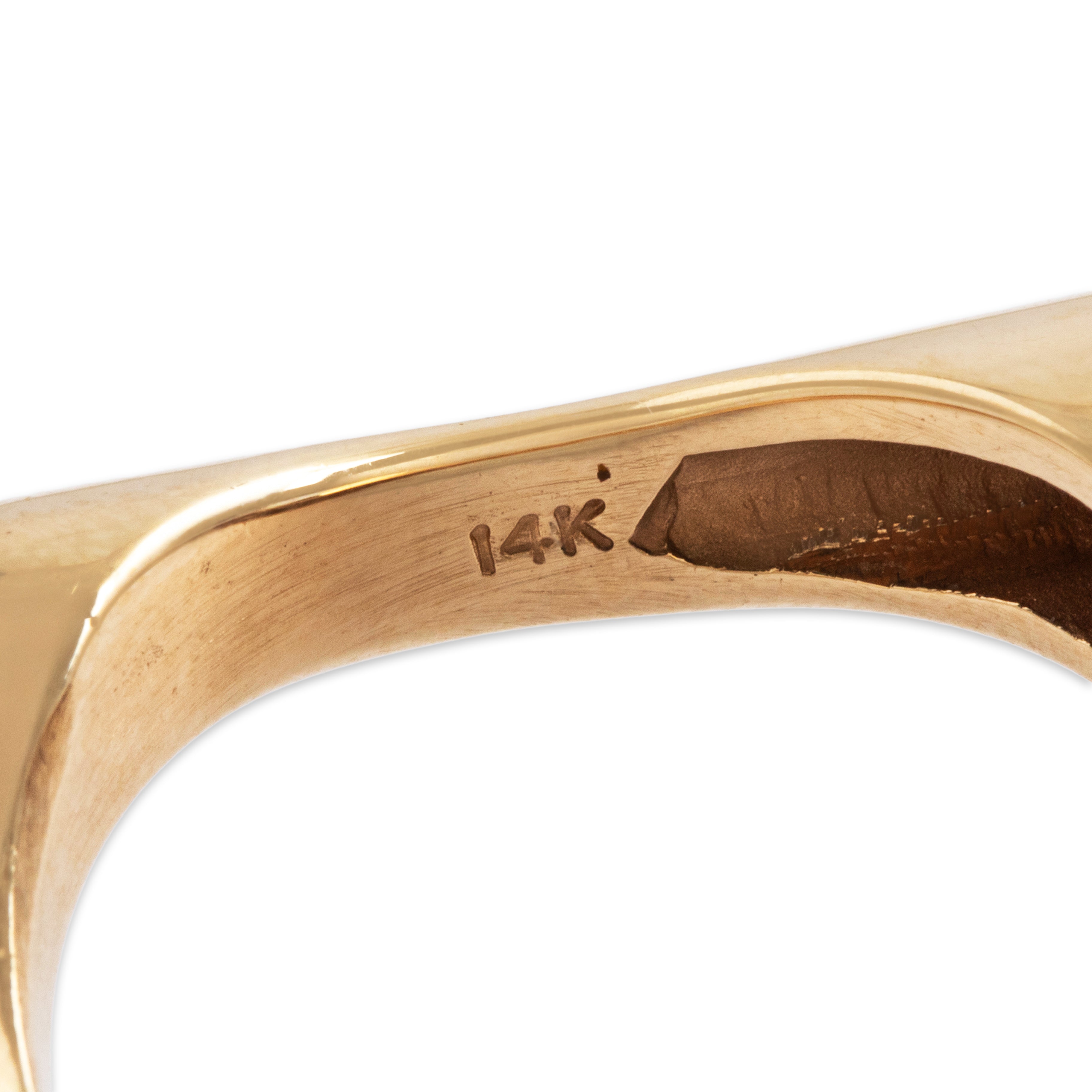 Vintage Heavy 14k Yellow Gold .263cttw Diamond Sculptural Wave Ring - Hallmark view