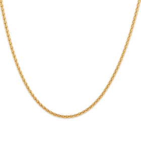 Vintage Italian 14k Yellow Gold Long Wheat Chain Necklace 24"