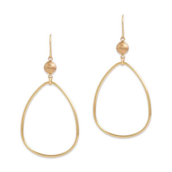 Vintage Large 14k Yellow Gold Wonderful Open Dangle Earrings