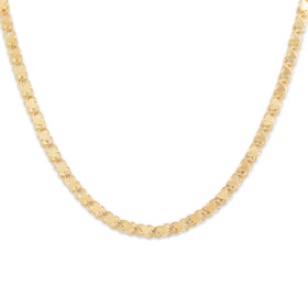 Vintage 14k Yellow Gold Romantic Heart Link Necklace 16"