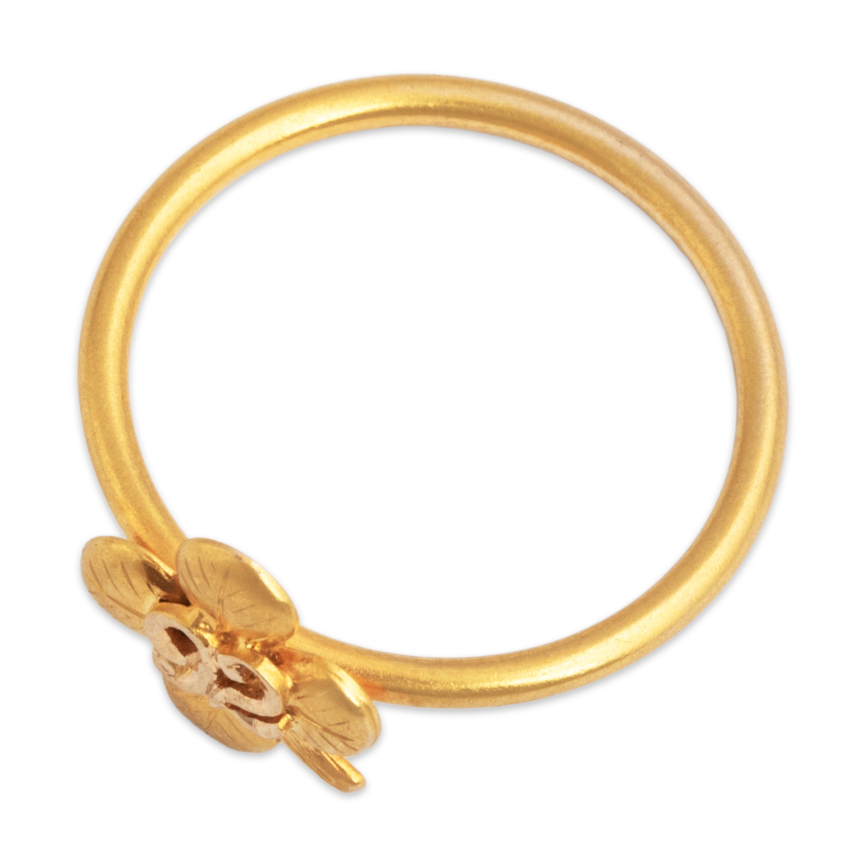 Antique 14k Yellow Gold Delicate Satin Clover Year 