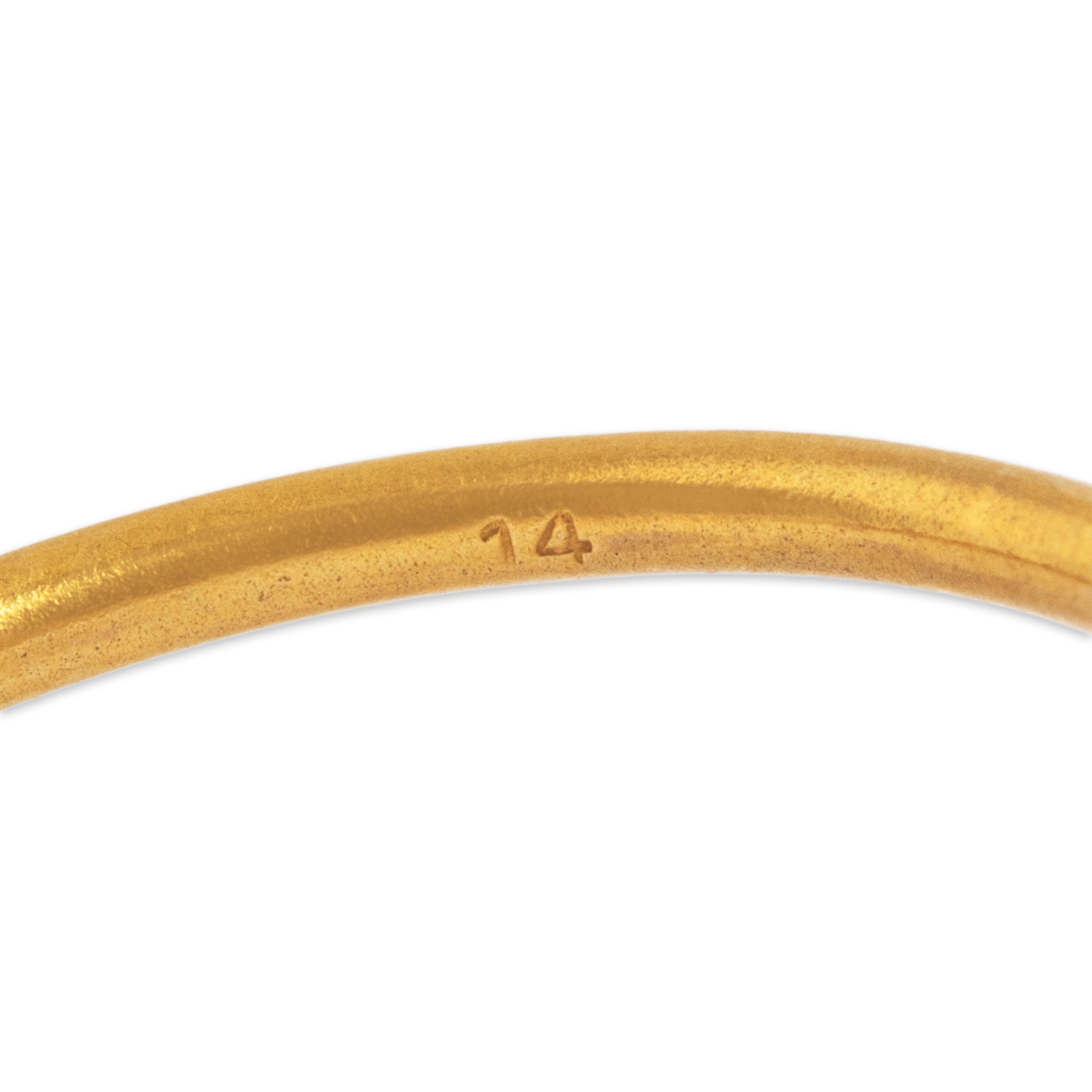 Antique 14k Yellow Gold Delicate Satin Clover Year 