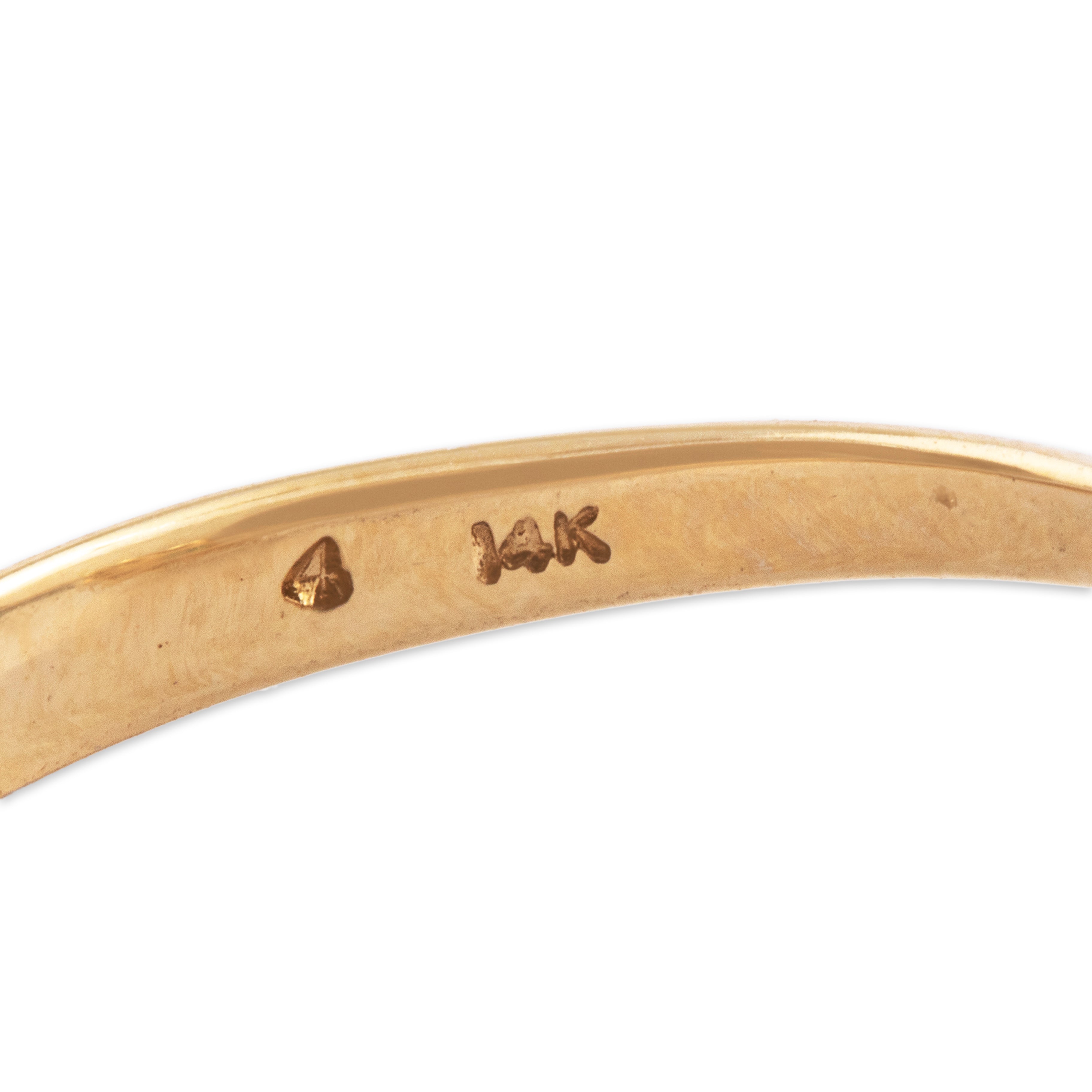 Vintage 14k Yellow Gold Emerald Diamond Sparkling Double Halo Dome Ring - Hallmark view