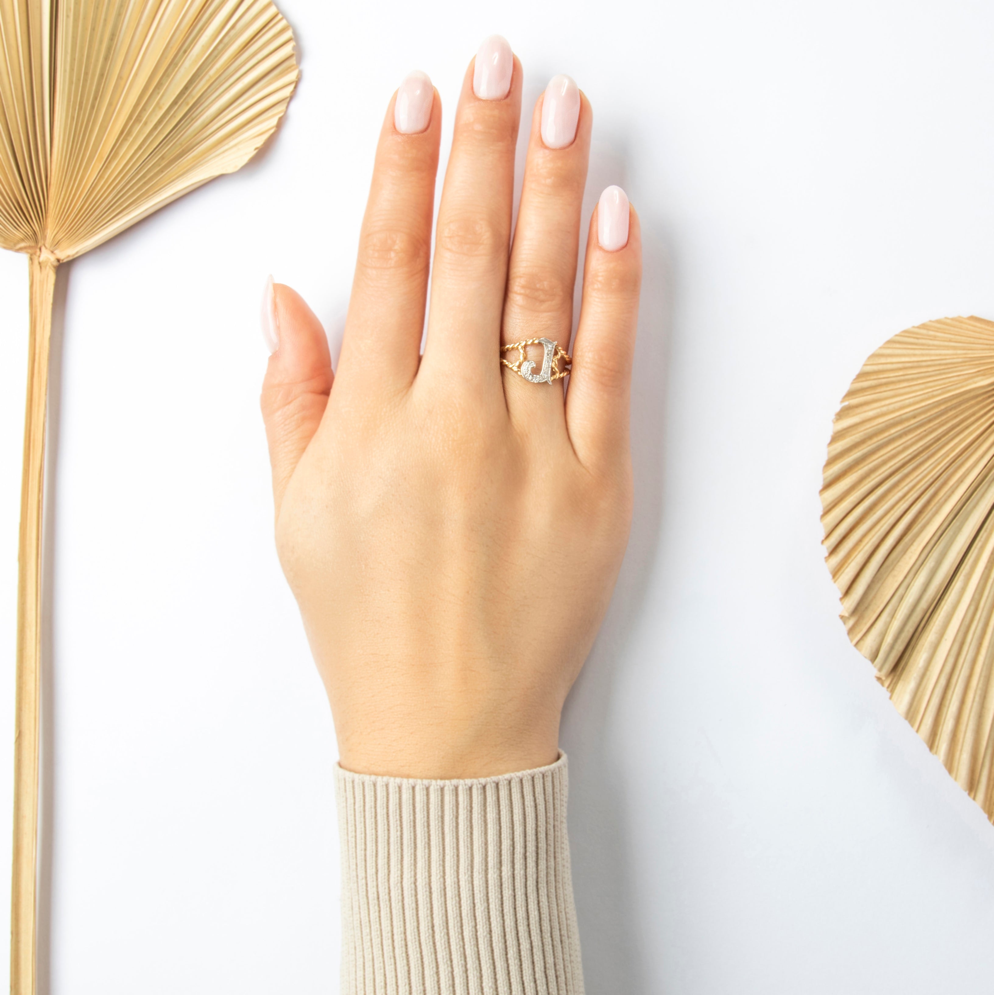 Vintage 14k Yellow & White Gold Diamond Cable 