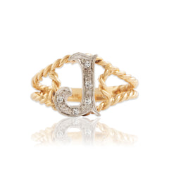 Vintage 14k Yellow & White Gold Diamond Cable 