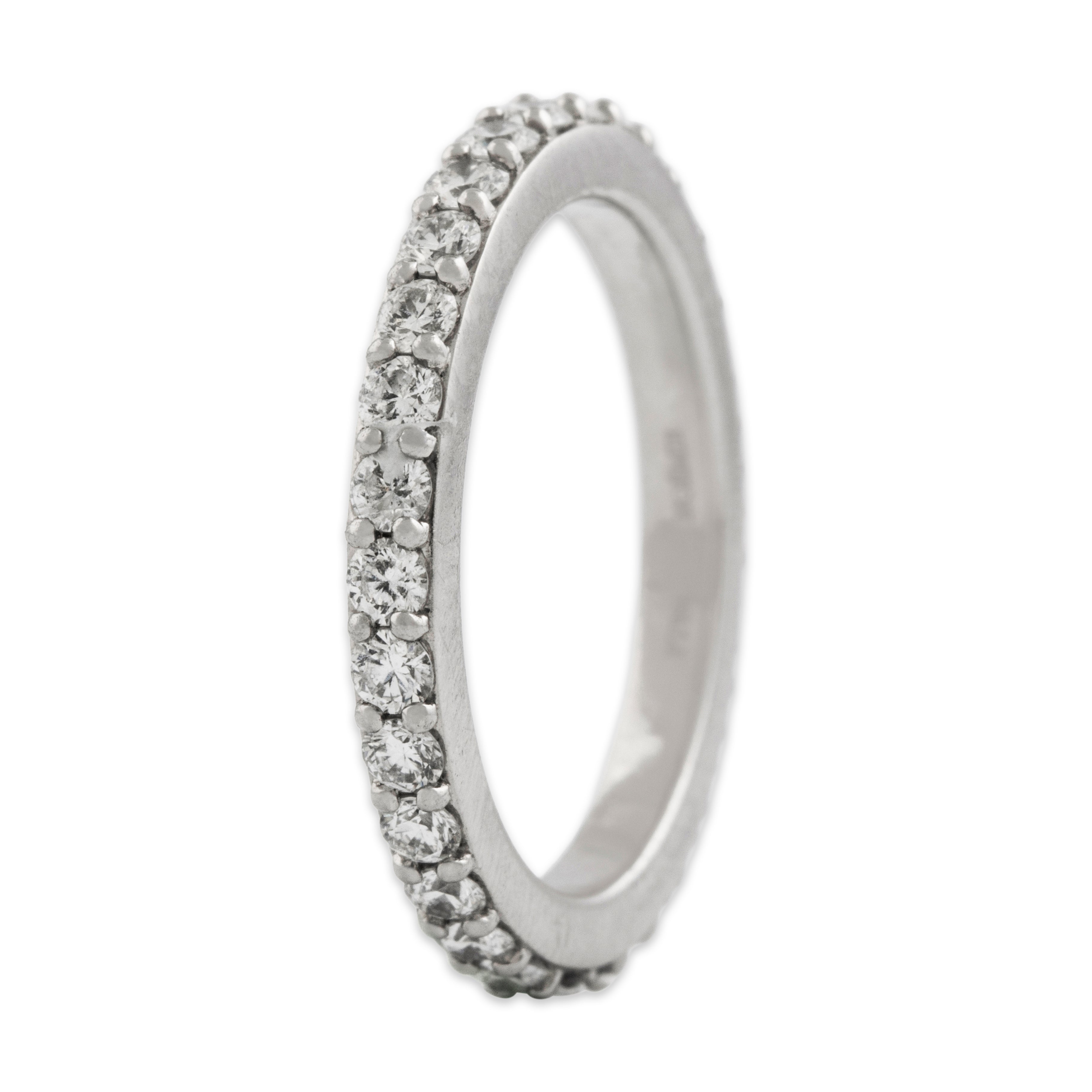 Estate Platinum 0.87cttw Diamond Classic Eternity Band Ring  - Overall view