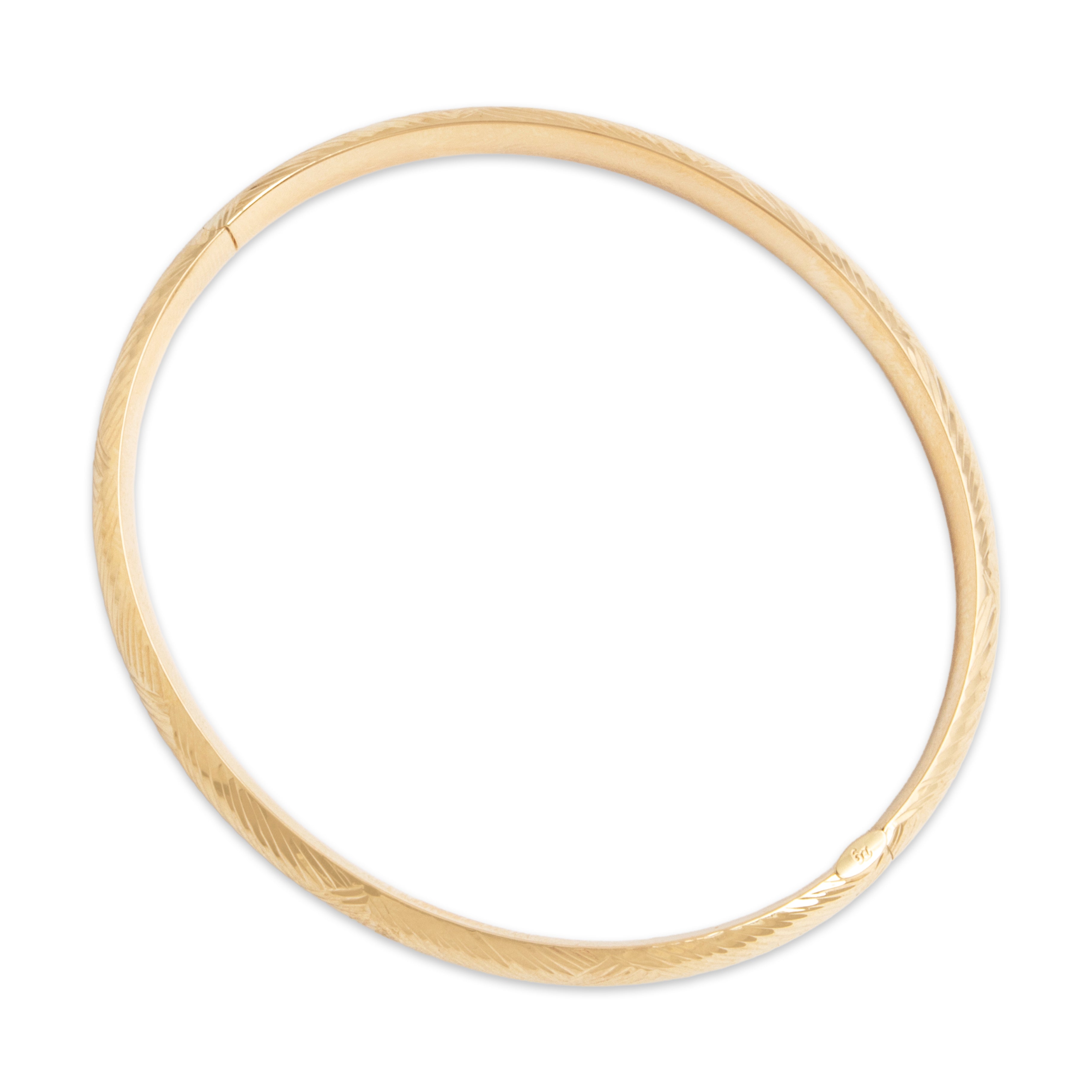 Vintage 14k Yellow Gold Engraved Zig-Zag Bracelet  - detail view #2