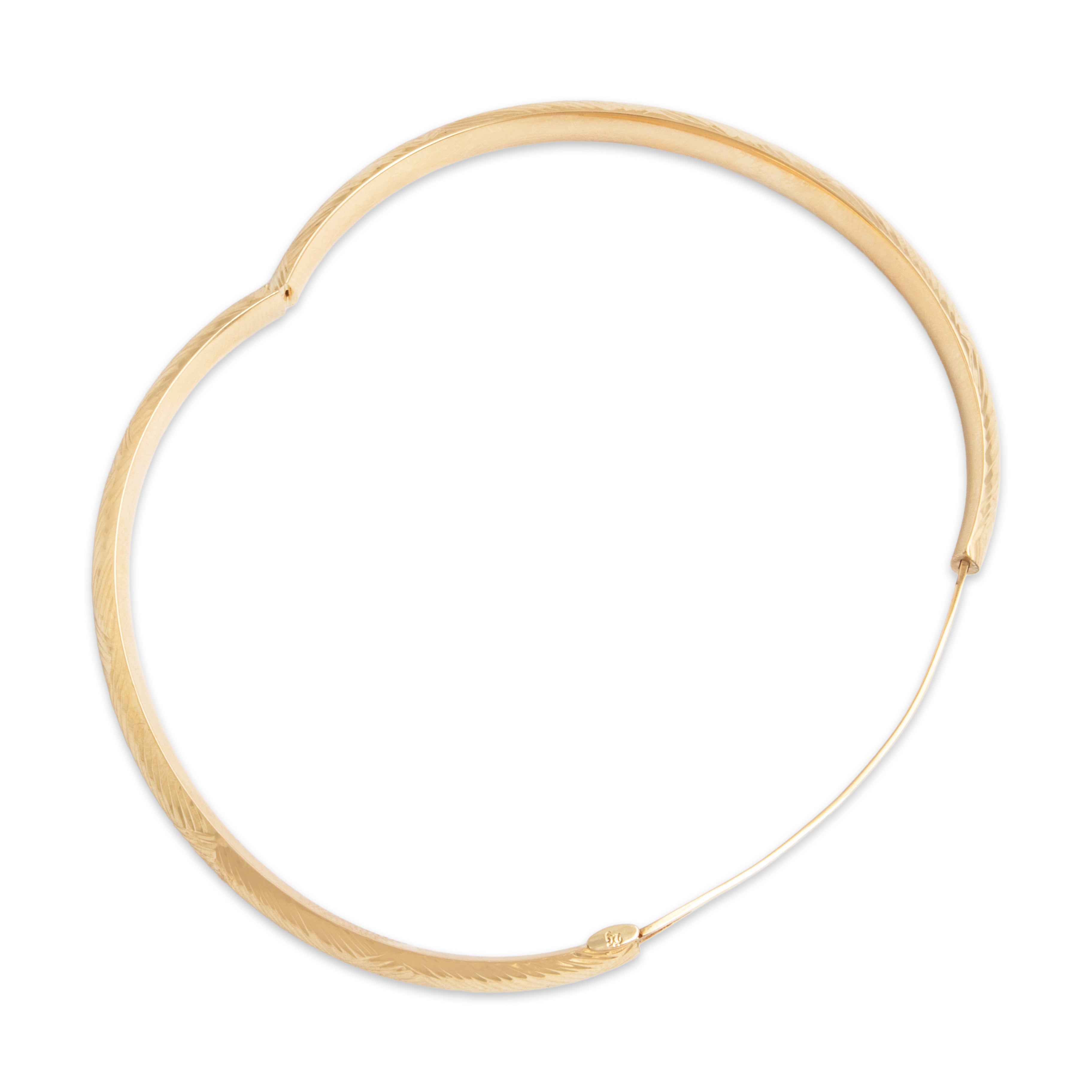 Vintage 14k Yellow Gold Engraved Zig-Zag Bracelet  - detail view #3