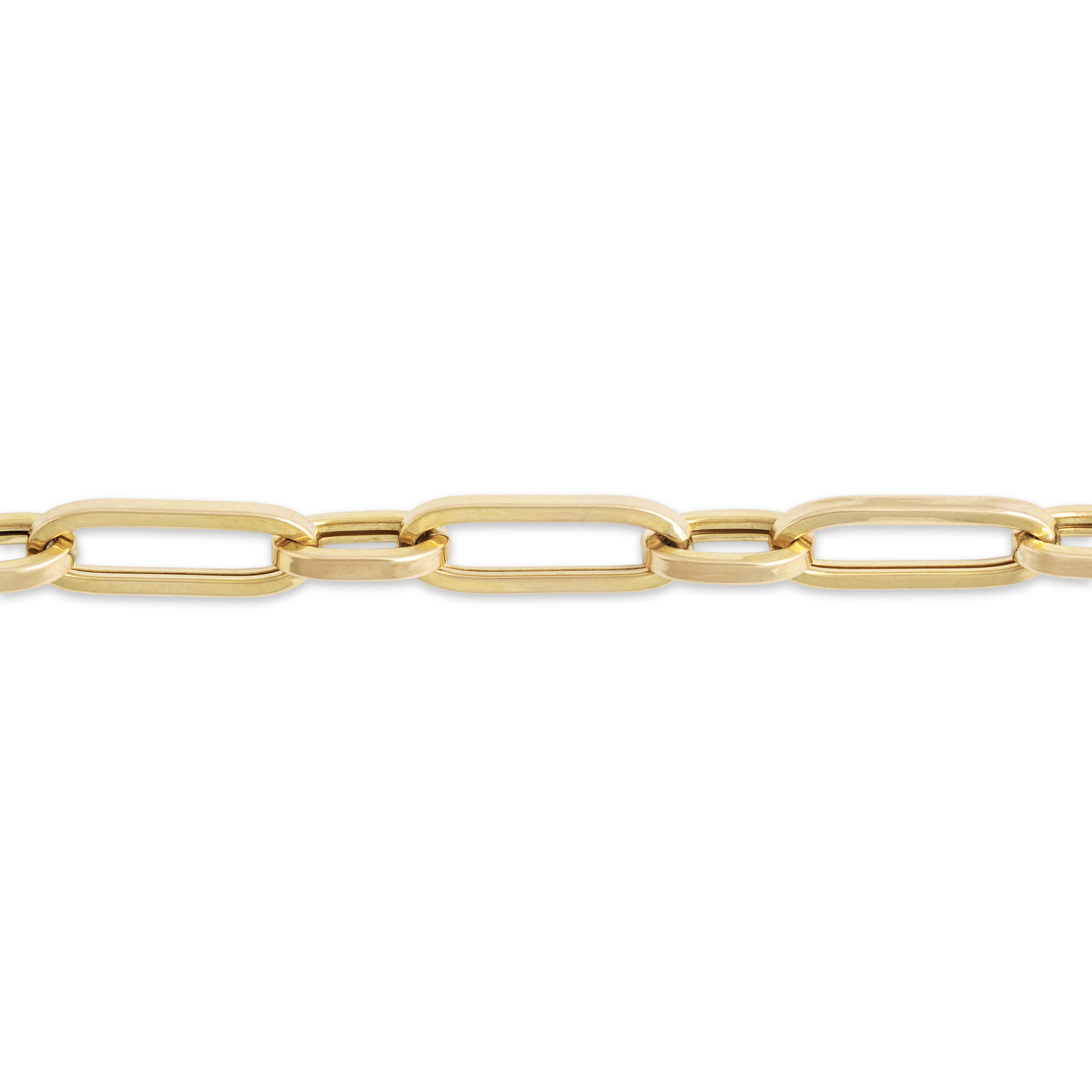 Estate Italian Lightweight 14k Yellow Gold Paperclip Link Bracelet - detail view #1