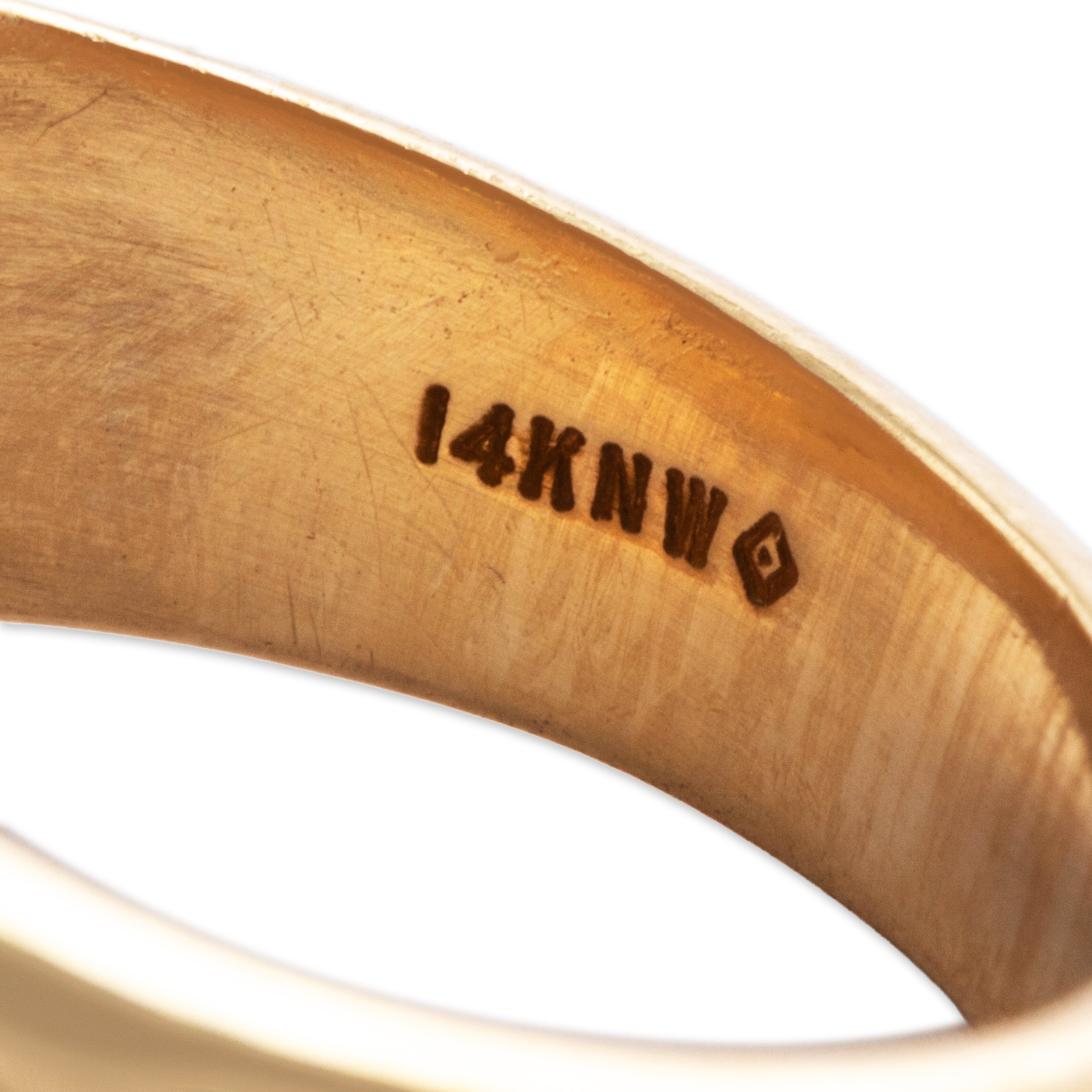 Vintage 14k Yellow Gold .234cttw Diamond Chunky Nugget Ring - Hallmark view