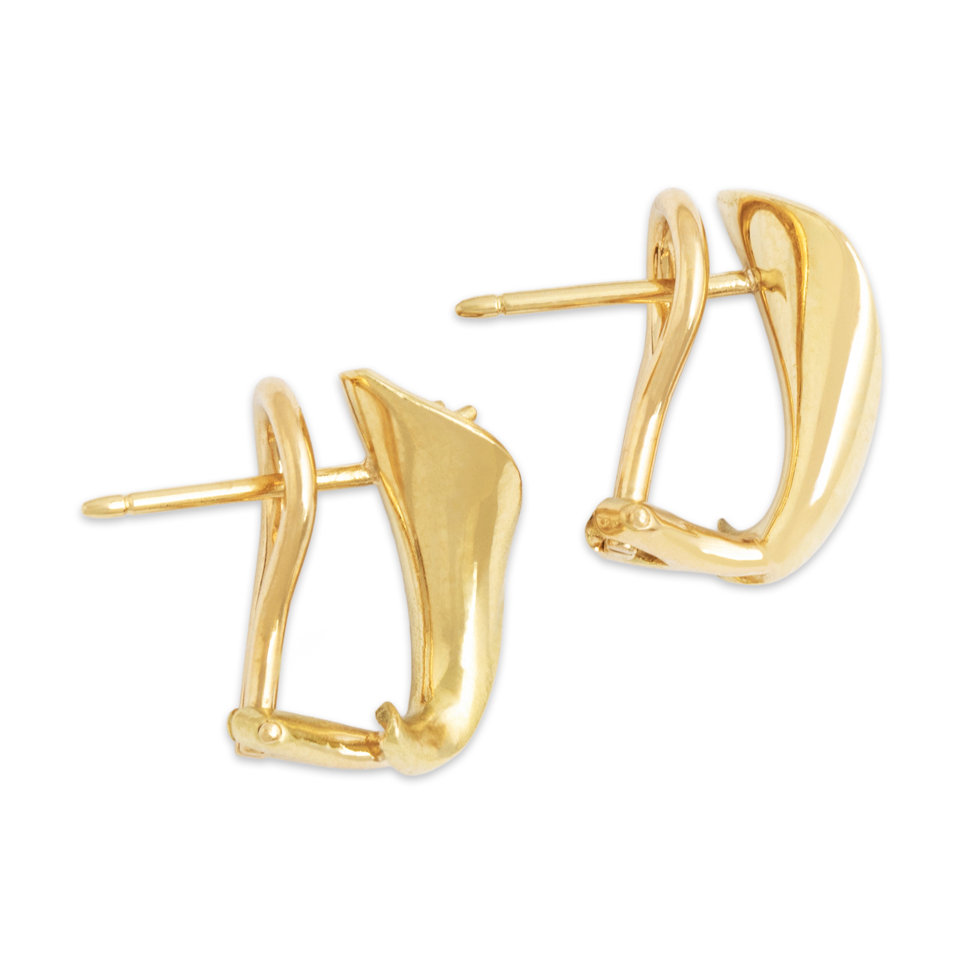 Vintage 18k Yellow Gold .216cttw Diamond Exquisite Calla Lily Earrings - Side view