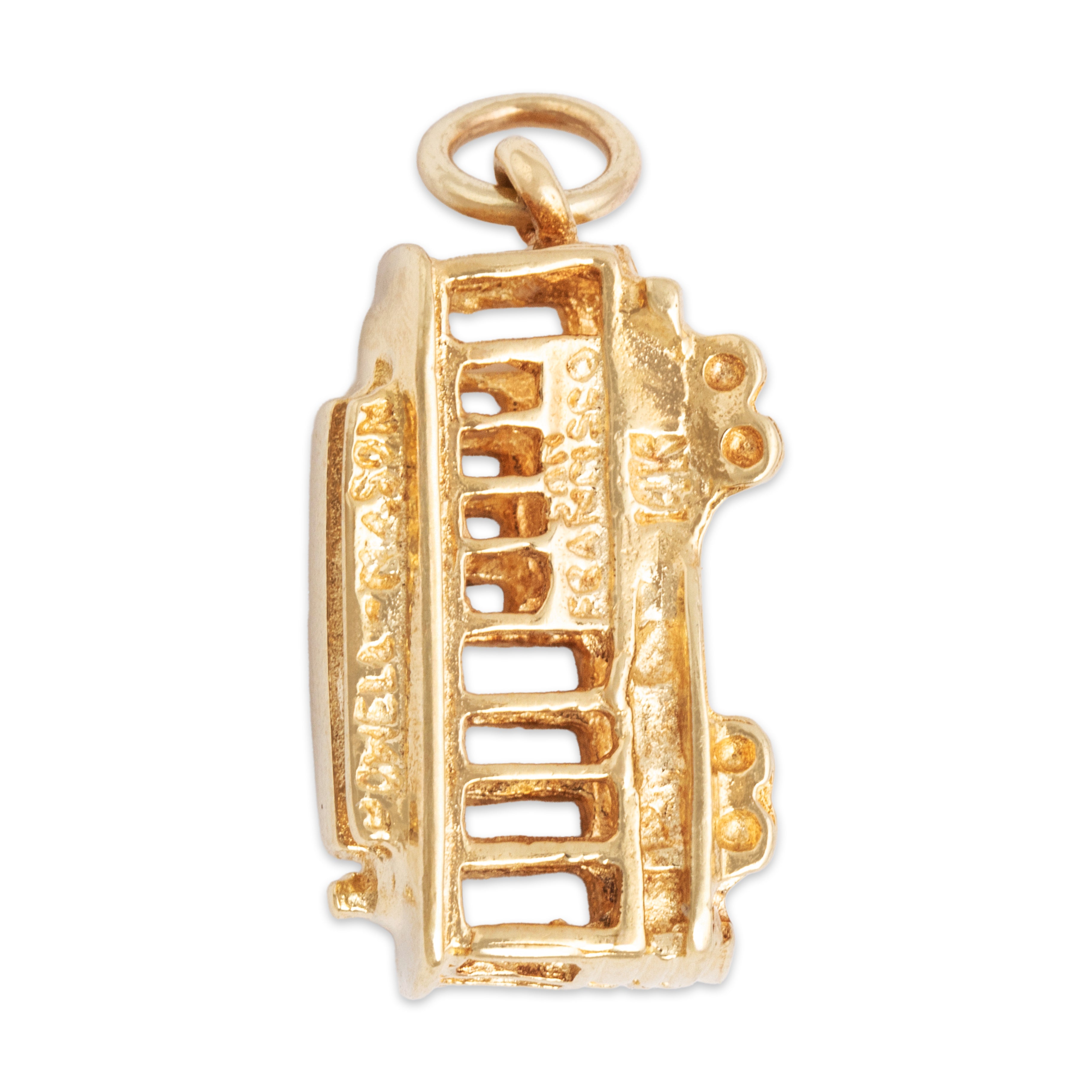 Vintage 14k Yellow Gold San Francisco Powell-Mason Cable Car Charm / Pendant - detail view #1