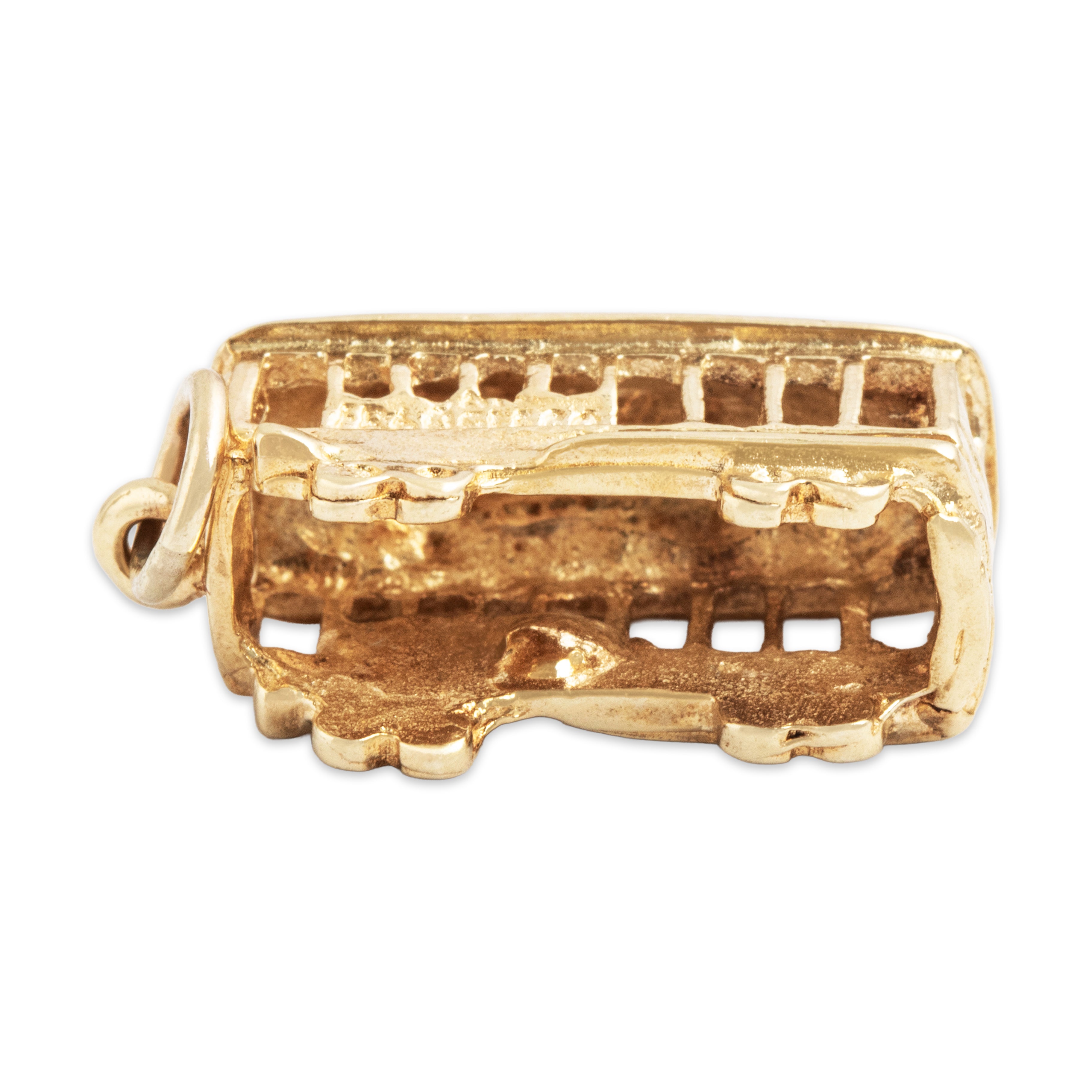 Vintage 14k Yellow Gold San Francisco Powell-Mason Cable Car Charm / Pendant - detail view #2