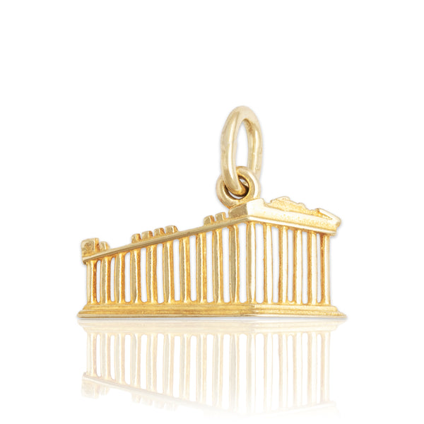 Vintage Lightweight 14k Yellow Gold Classical Greek Pantheon Charm / Pendant
