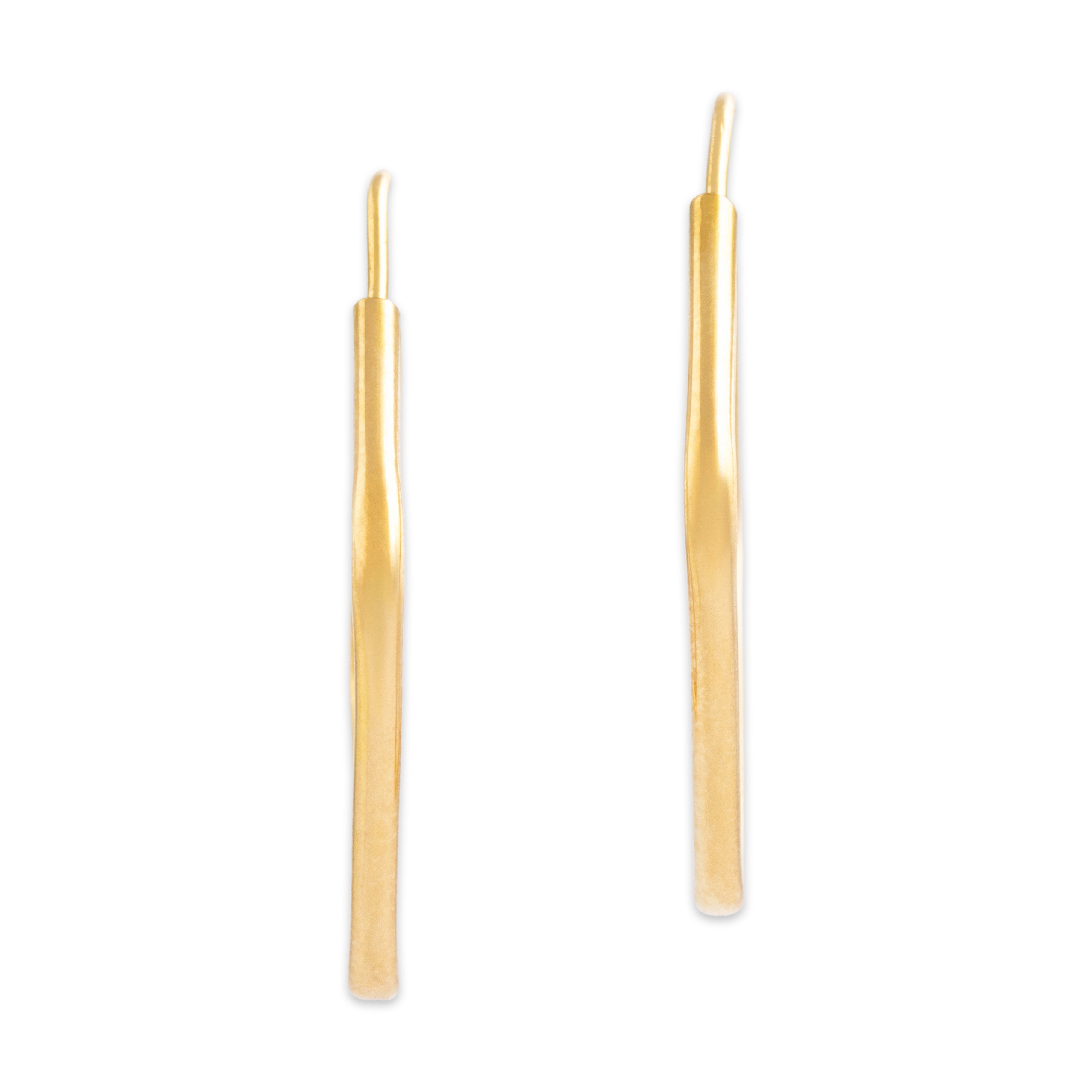 Vintage Italian 18k Yellow Gold Wonderful Square Tube Hoop Earrings