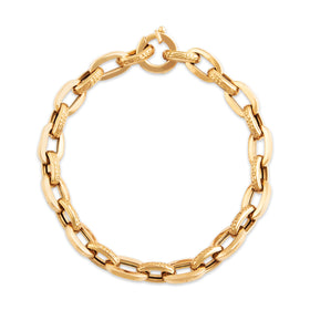 Vintage Italian 14k Yellow Gold Decorative Chain Link Bracelet 6.75"