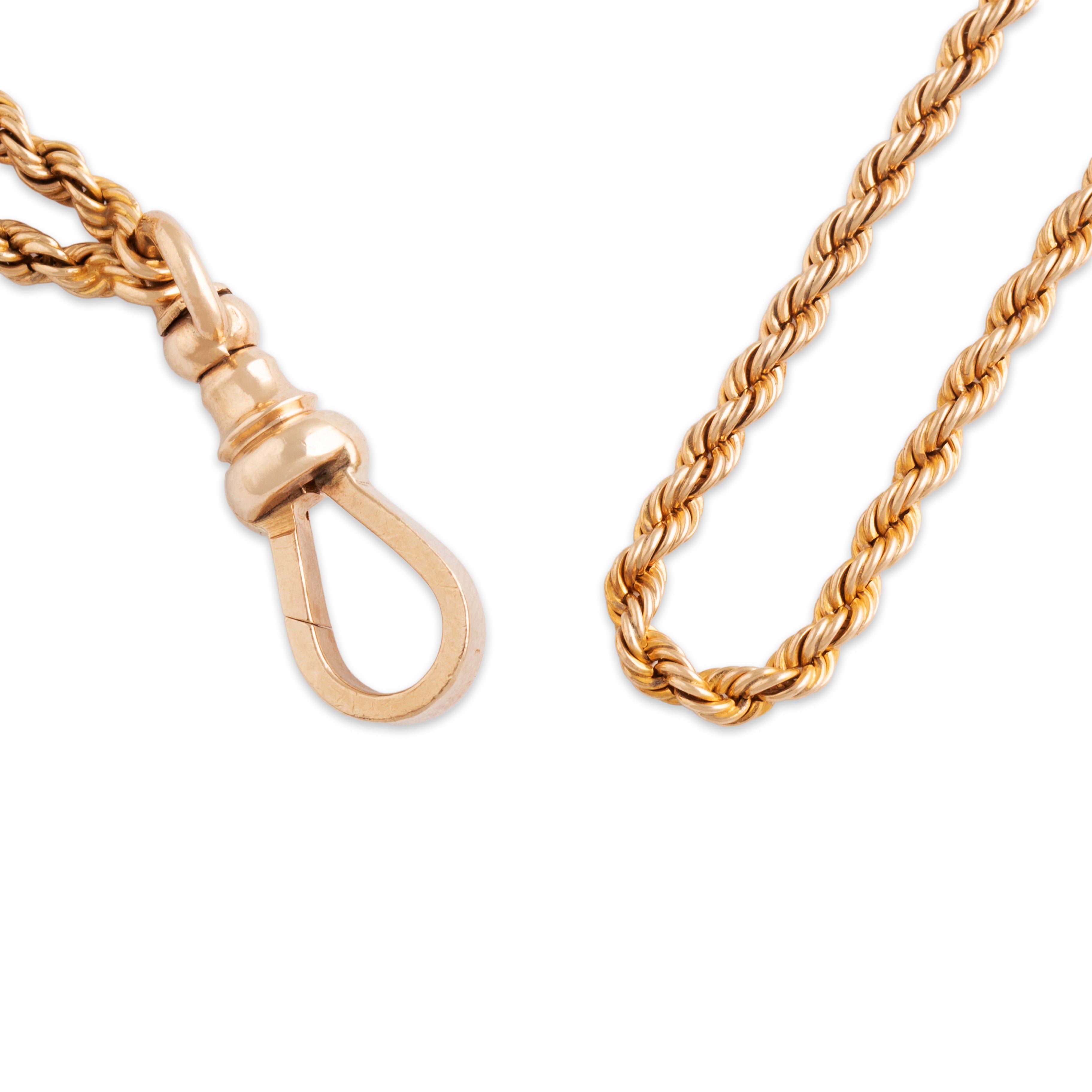 Antique Victorian 10k Yellow Gold Seed Pearl Clover Lorgnette Chain Necklace - clasp view