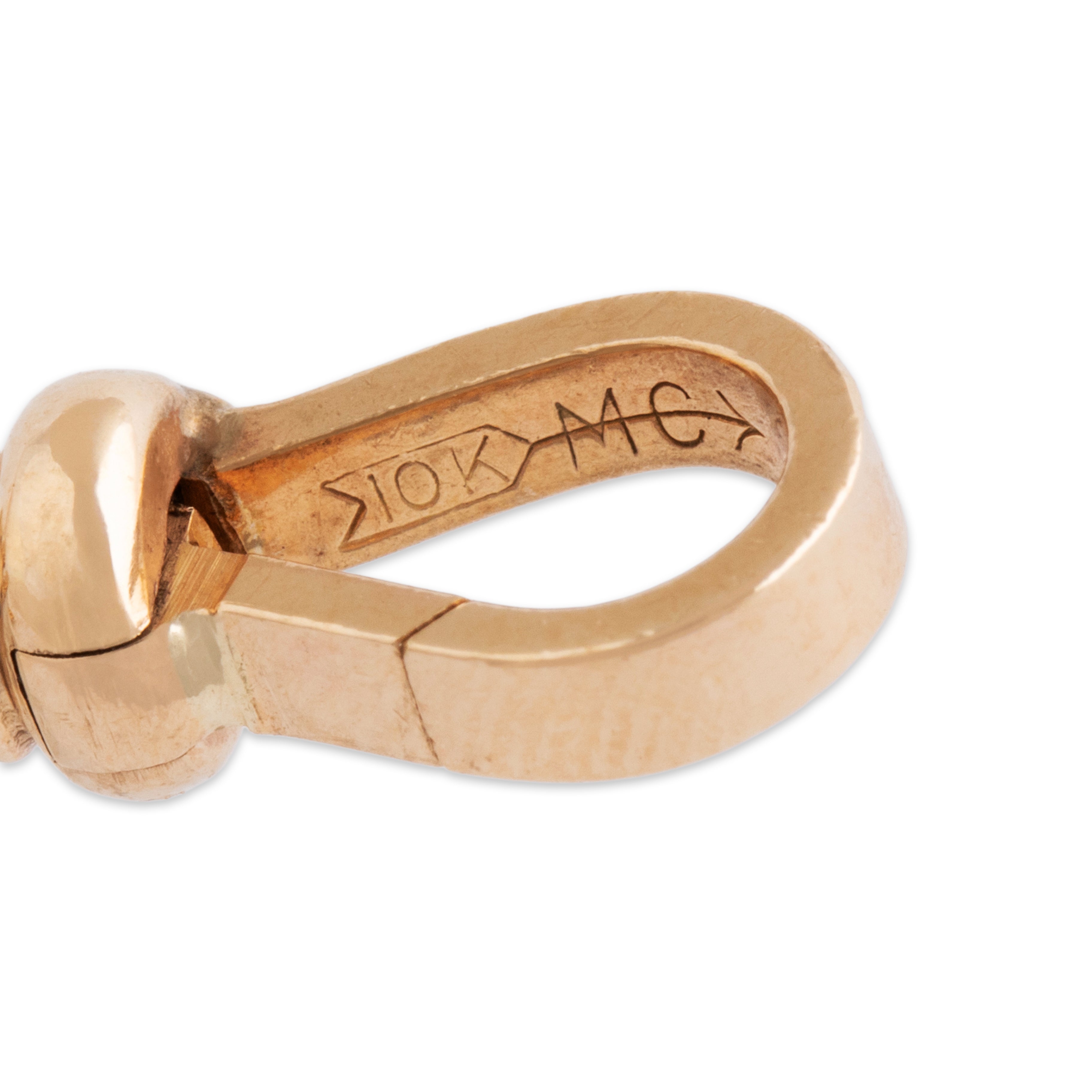 Antique Victorian 10k Yellow Gold Seed Pearl Clover Lorgnette Chain Necklace - Hallmark view