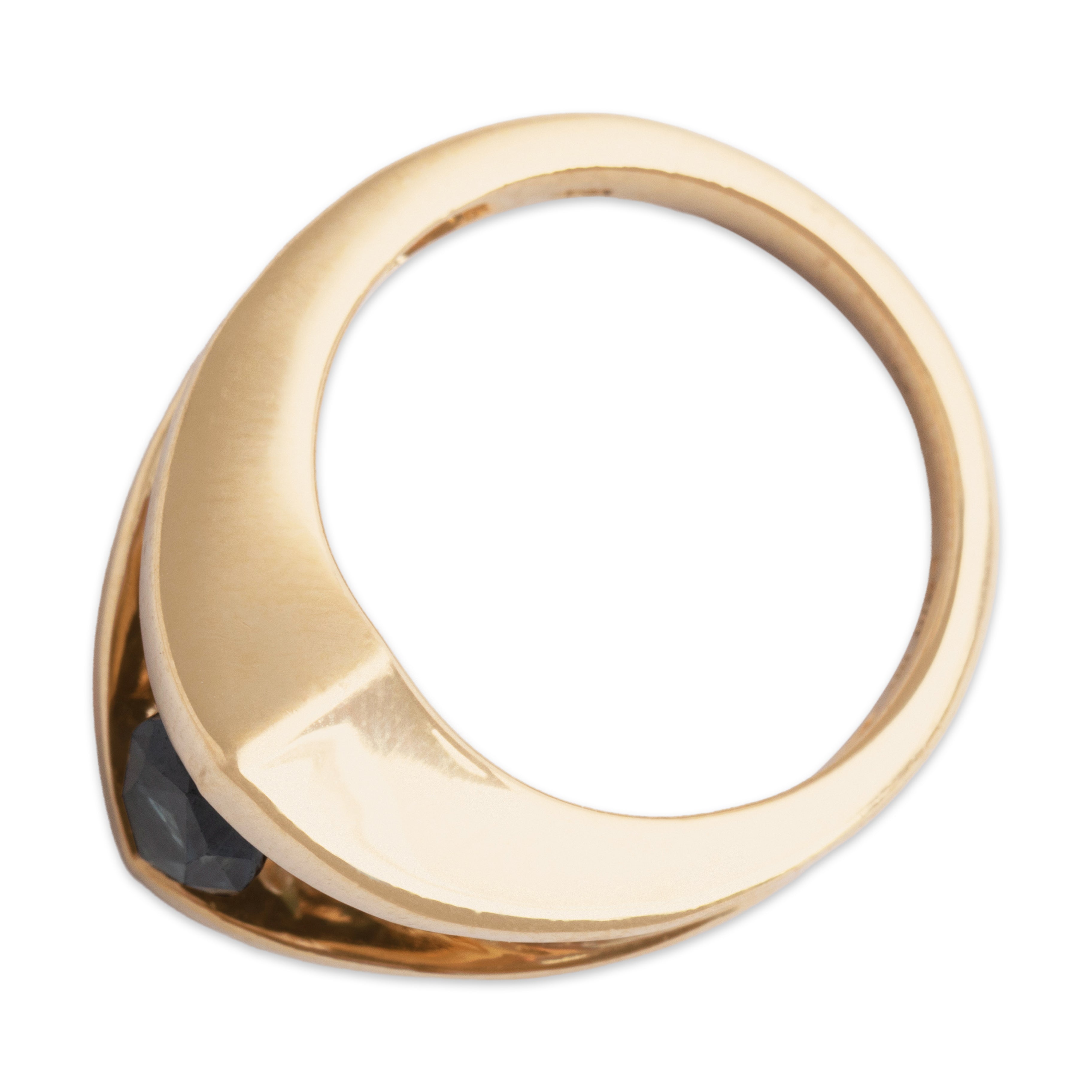 Vintage Heavy 14k Yellow Gold 1.1ct Sapphire Diamond Dramatic Marquise Ring - Overall view