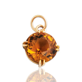 Antique 14k Yellow Gold 2.5ct Citrine Flashing Golden Glow Charm / Pendant