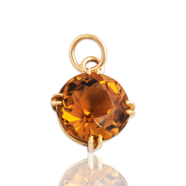 Antique 14k Yellow Gold 2.5ct Citrine Flashing Golden Glow Charm / Pendant