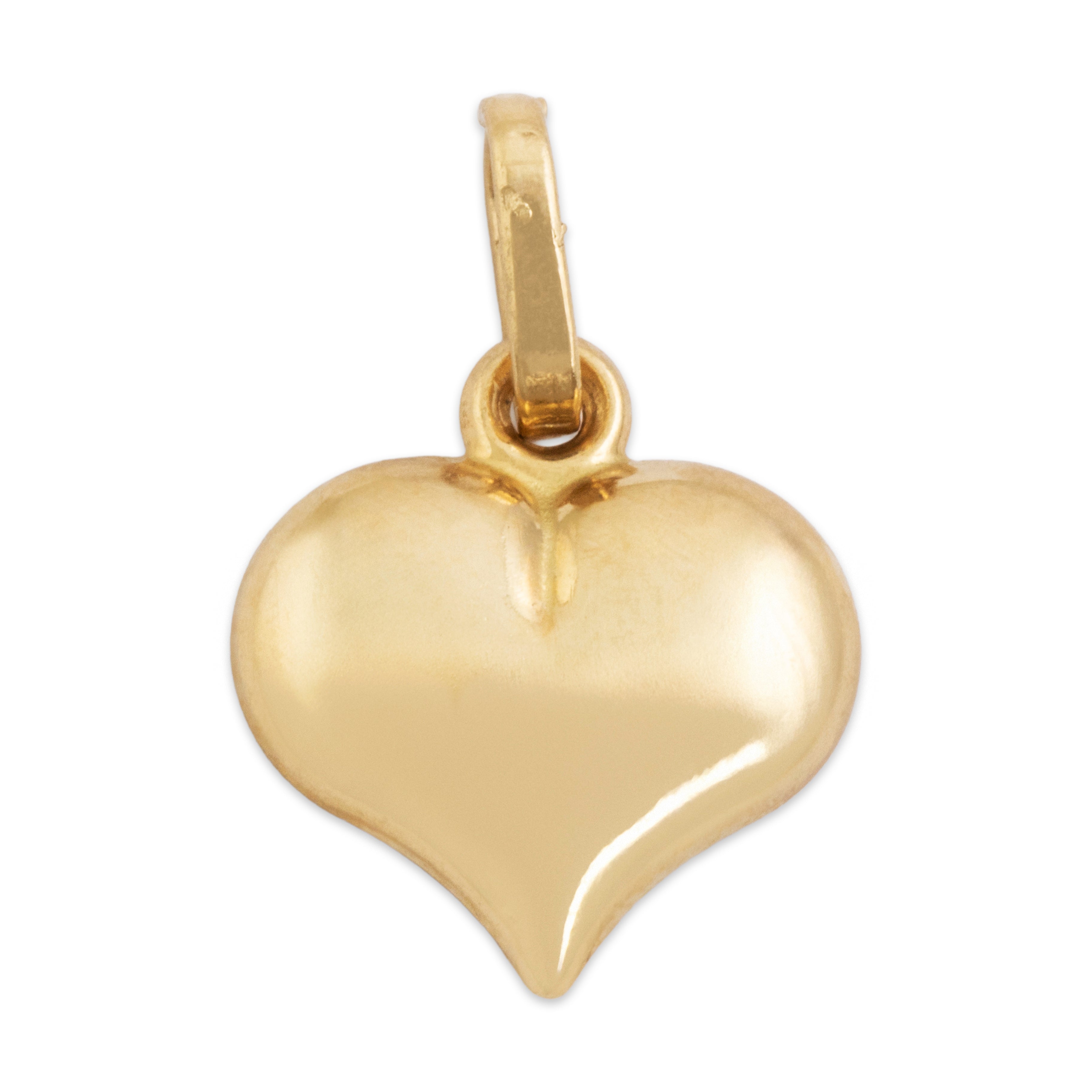 Vintage Small 14k Yellow Gold Lovely Star-Pattern Heart Charm / Pendant - Back view
