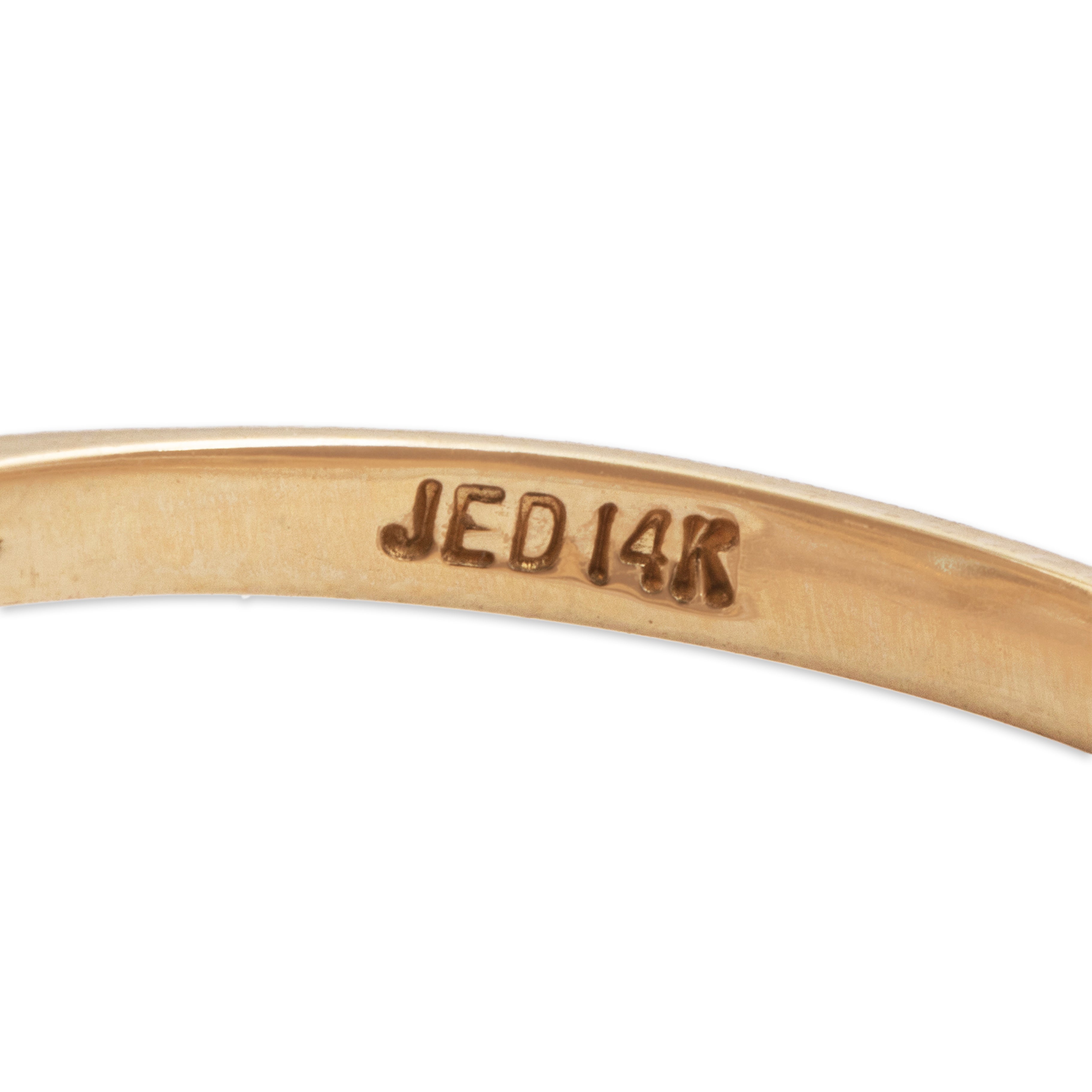 Vintage 14k Yellow Gold 2.3cttw Blue Topaz Diamond Lovely Trio Ring - Hallmark view