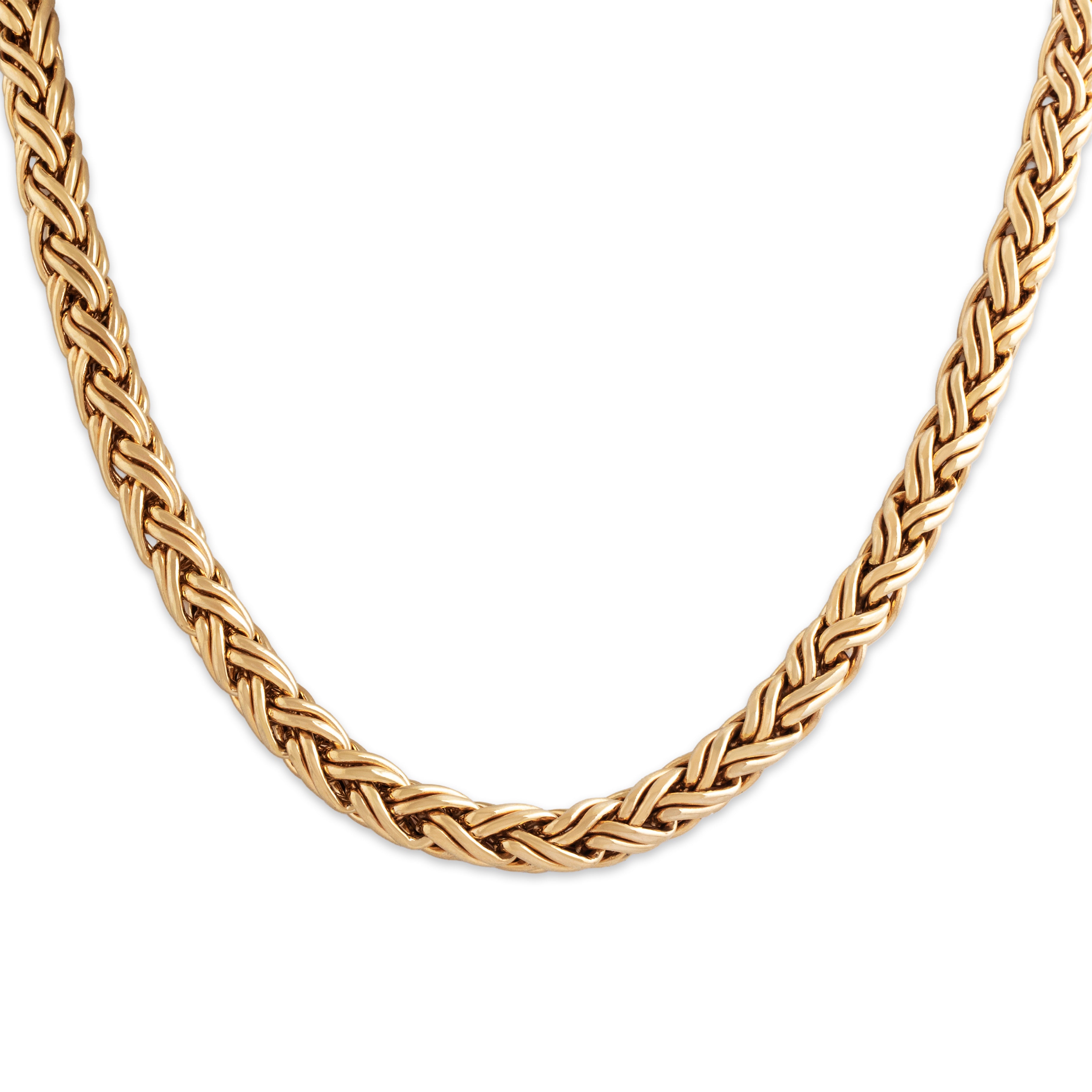 Vintage Tiffany & Co. 14k Yellow Gold Incredible Substantial Wheat Chain Necklace - detail view #1