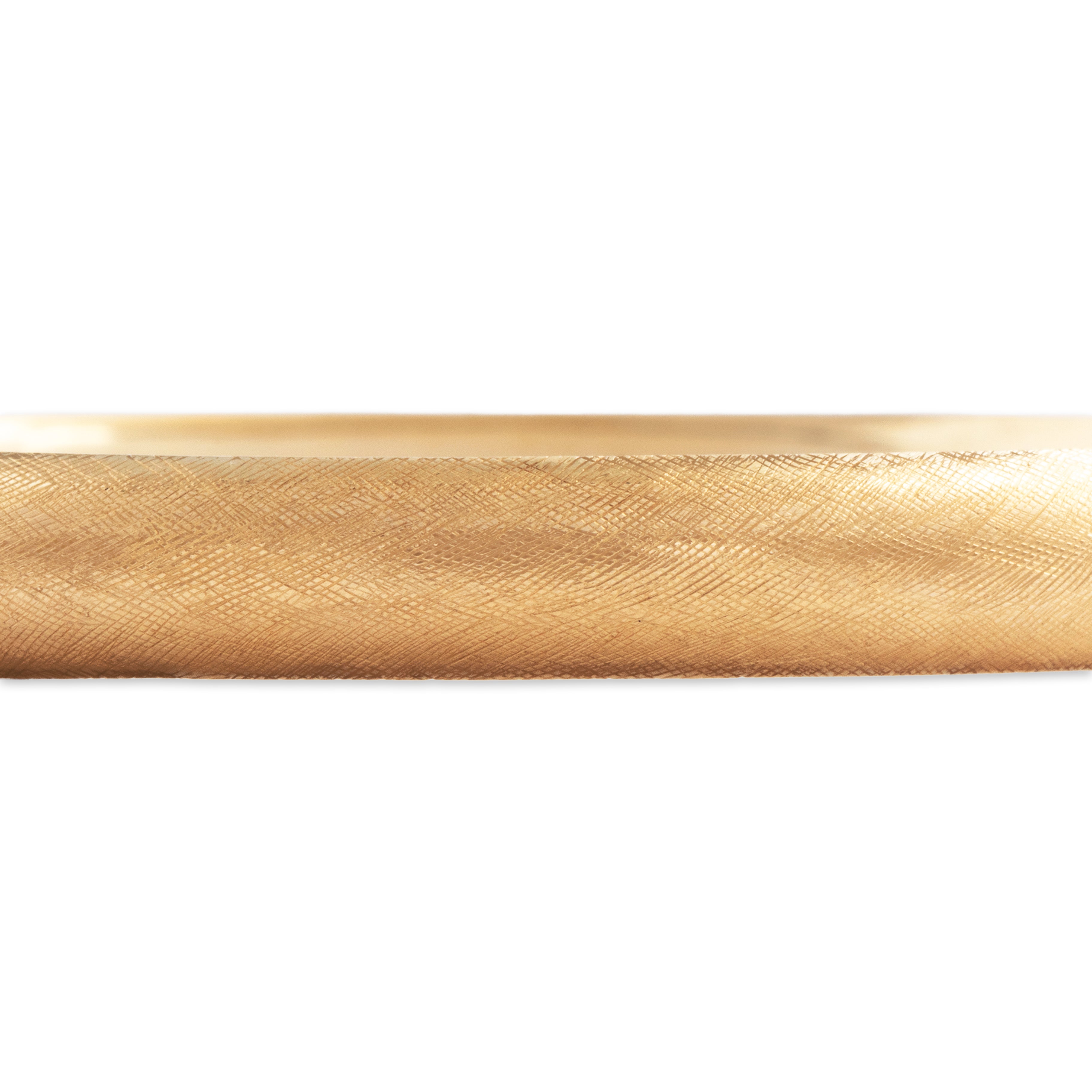 Vintage 14k Yellow Gold Elegant Brushed Bangle Bracelet - detail view #2