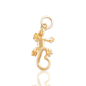Vintage 14k Yellow Gold Cute Little Lizard Charm / Pendant