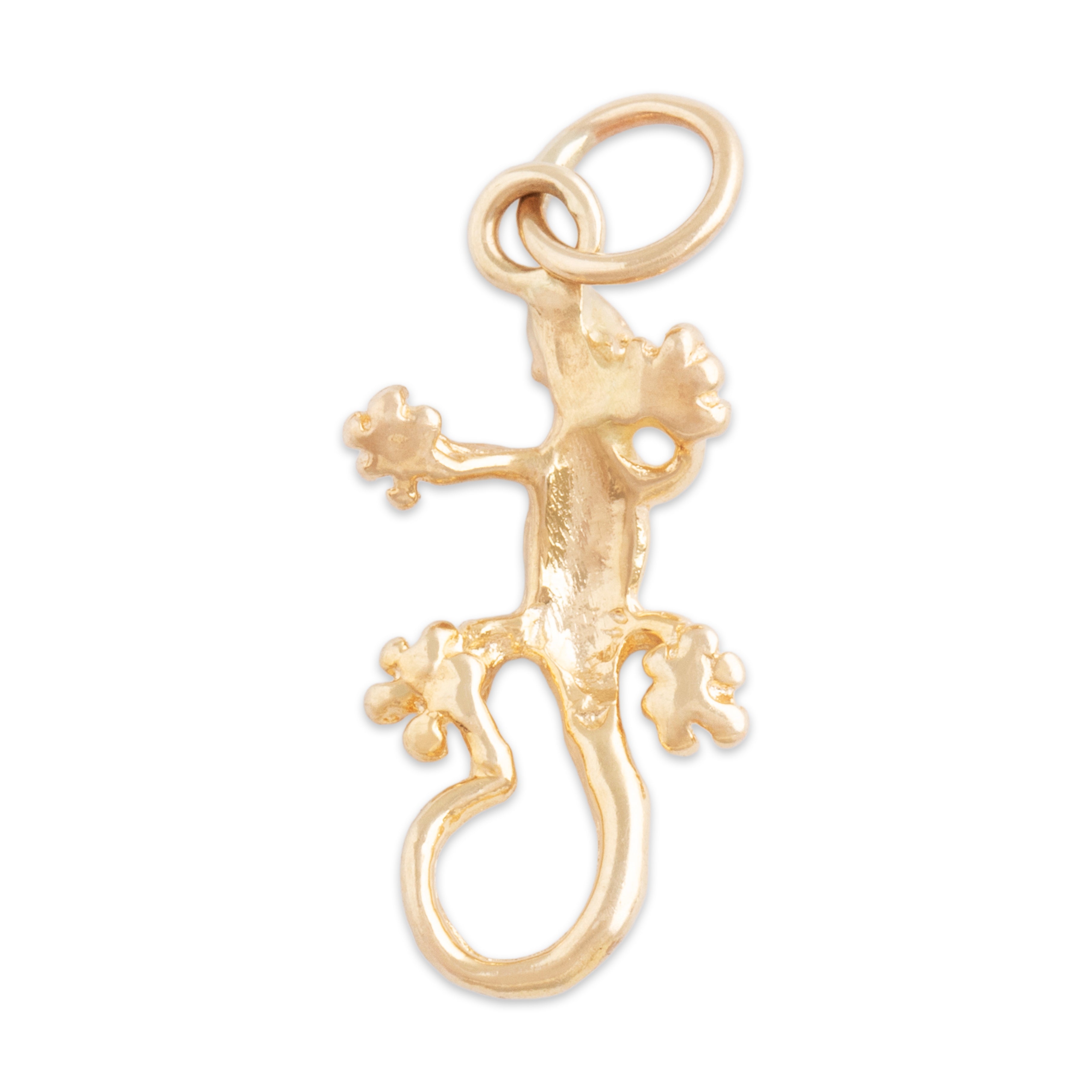 Vintage 14k Yellow Gold Cute Little Lizard Charm / Pendant - Back view