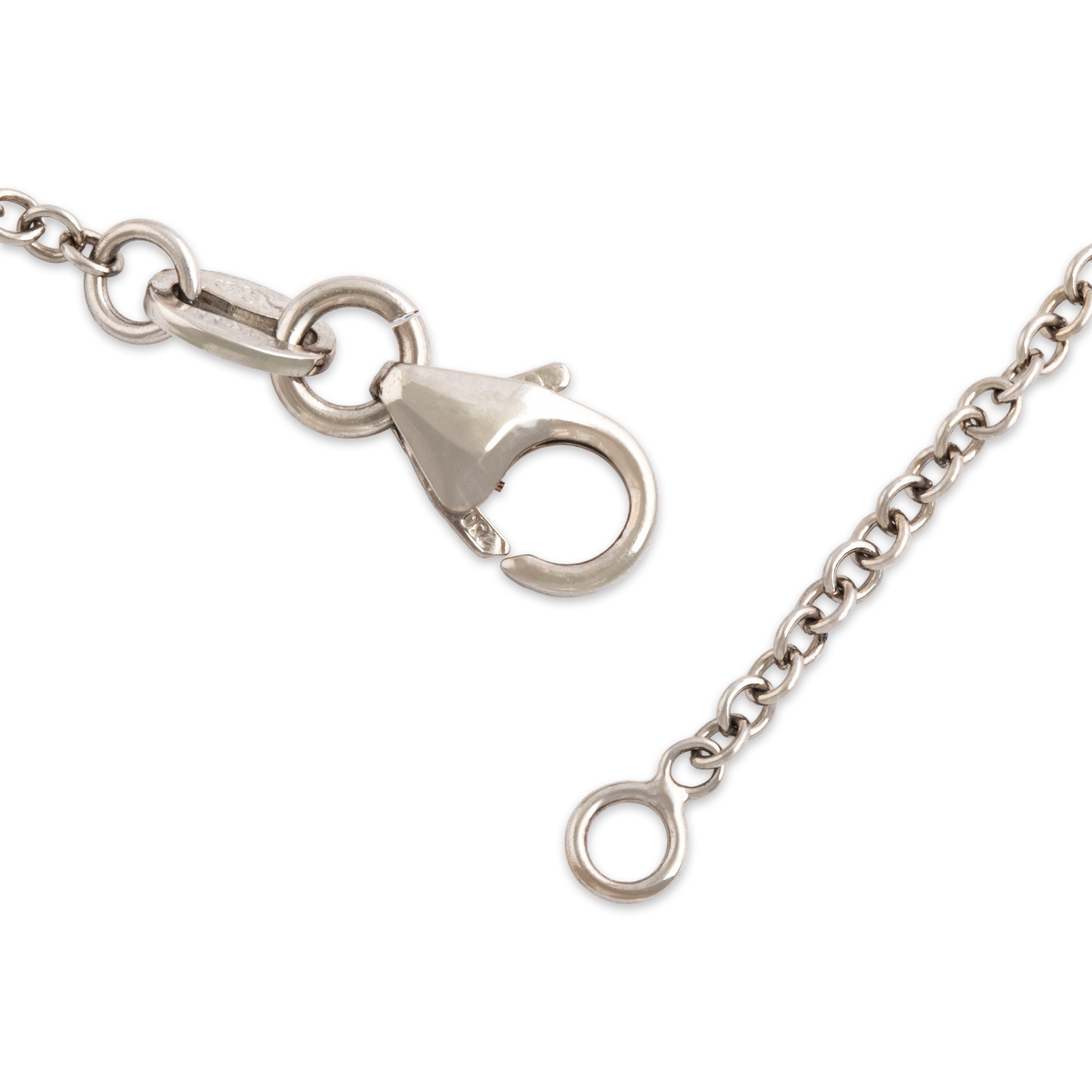 Vintage 18k & 14k White Gold .388cttw Diamond Beautiful Lavalier Necklace - clasp view