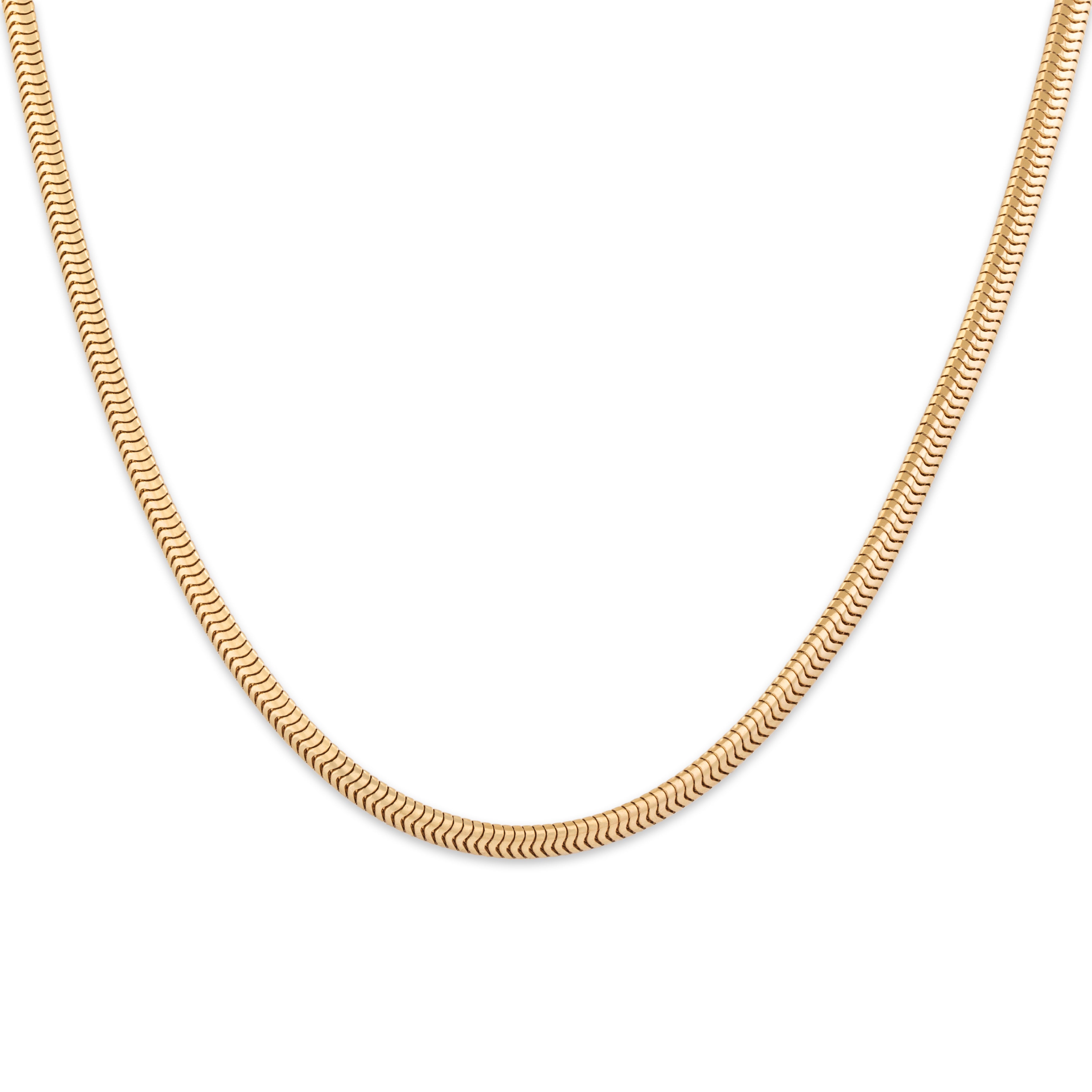 Vintage 10k Yellow Gold Sinuous Snake Chain Necklace 16