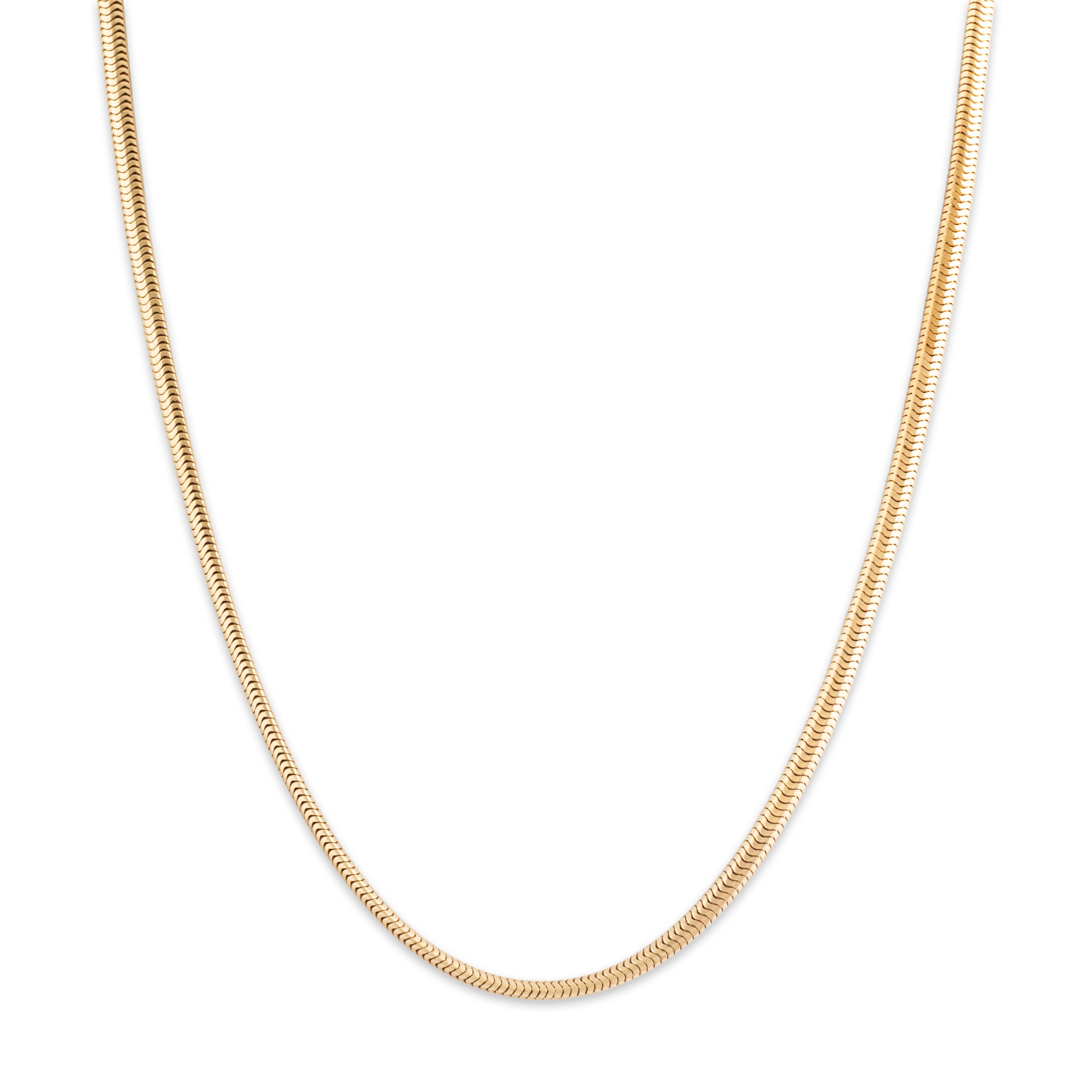 Vintage 10k Yellow Gold Sinuous Snake Chain Necklace - Close-up view