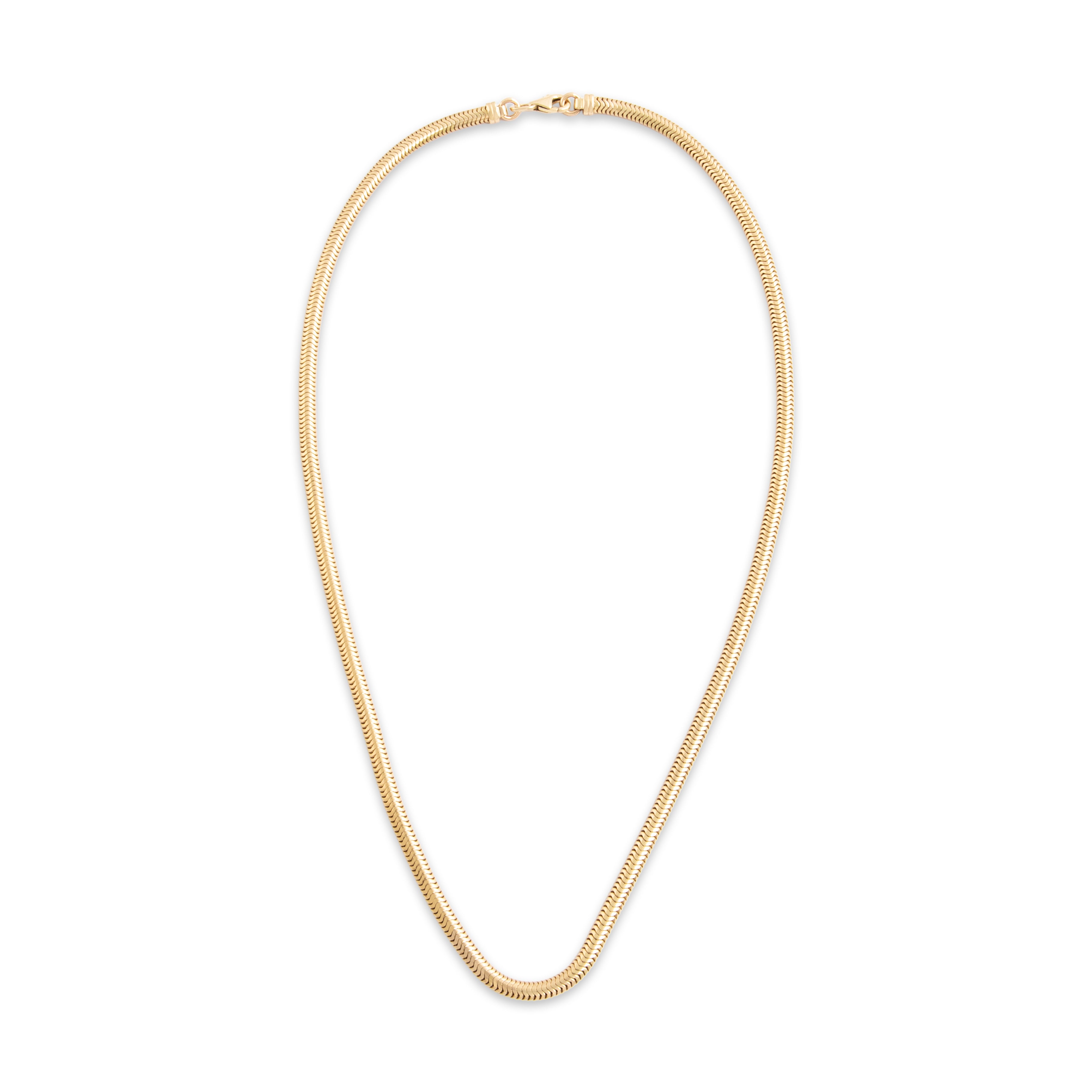 Vintage 10k Yellow Gold Sinuous Snake Chain Necklace - Overall view