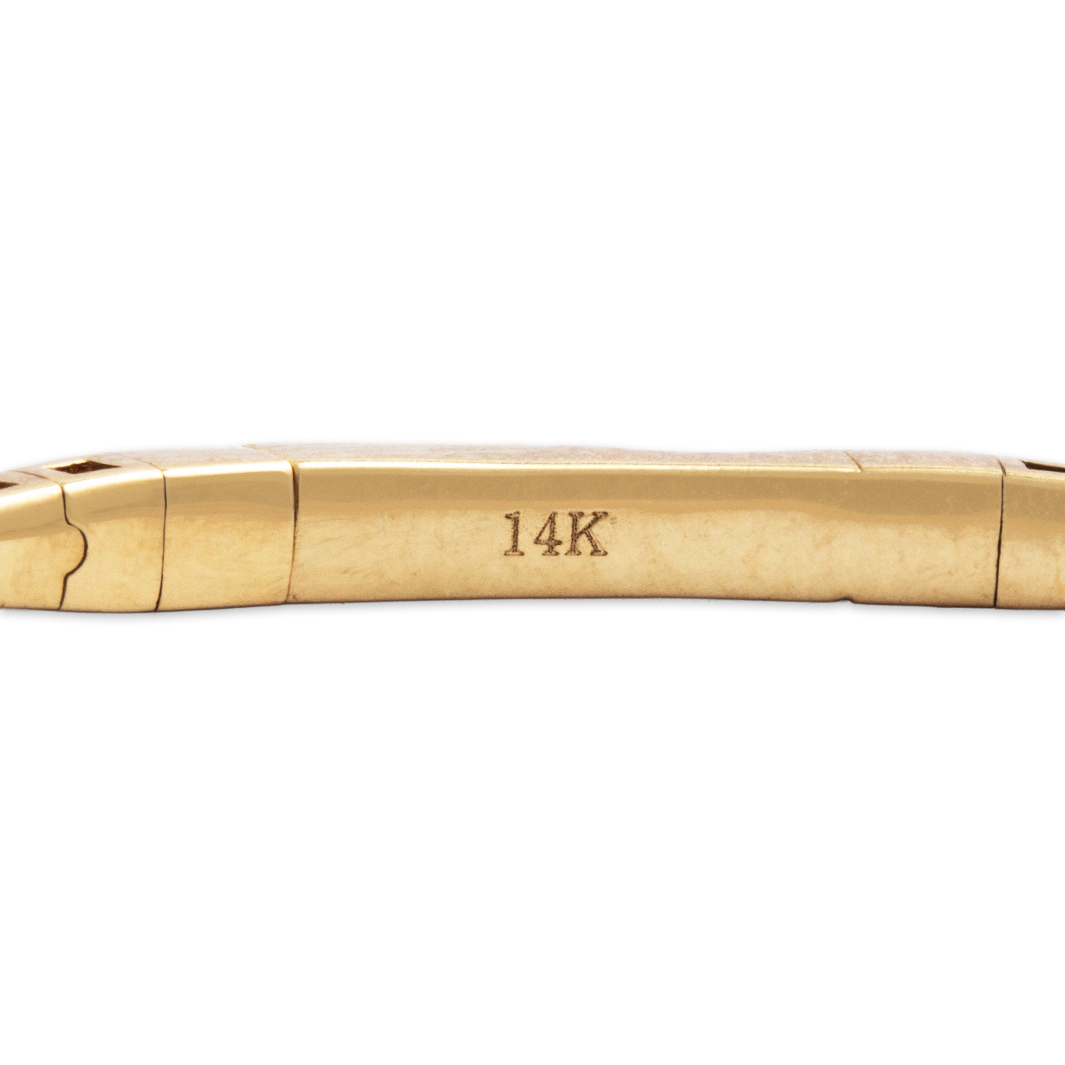 Estate 14k Yellow Gold 1cttw Diamond Sleek Flexible Bangle Bracelet - Hallmark view