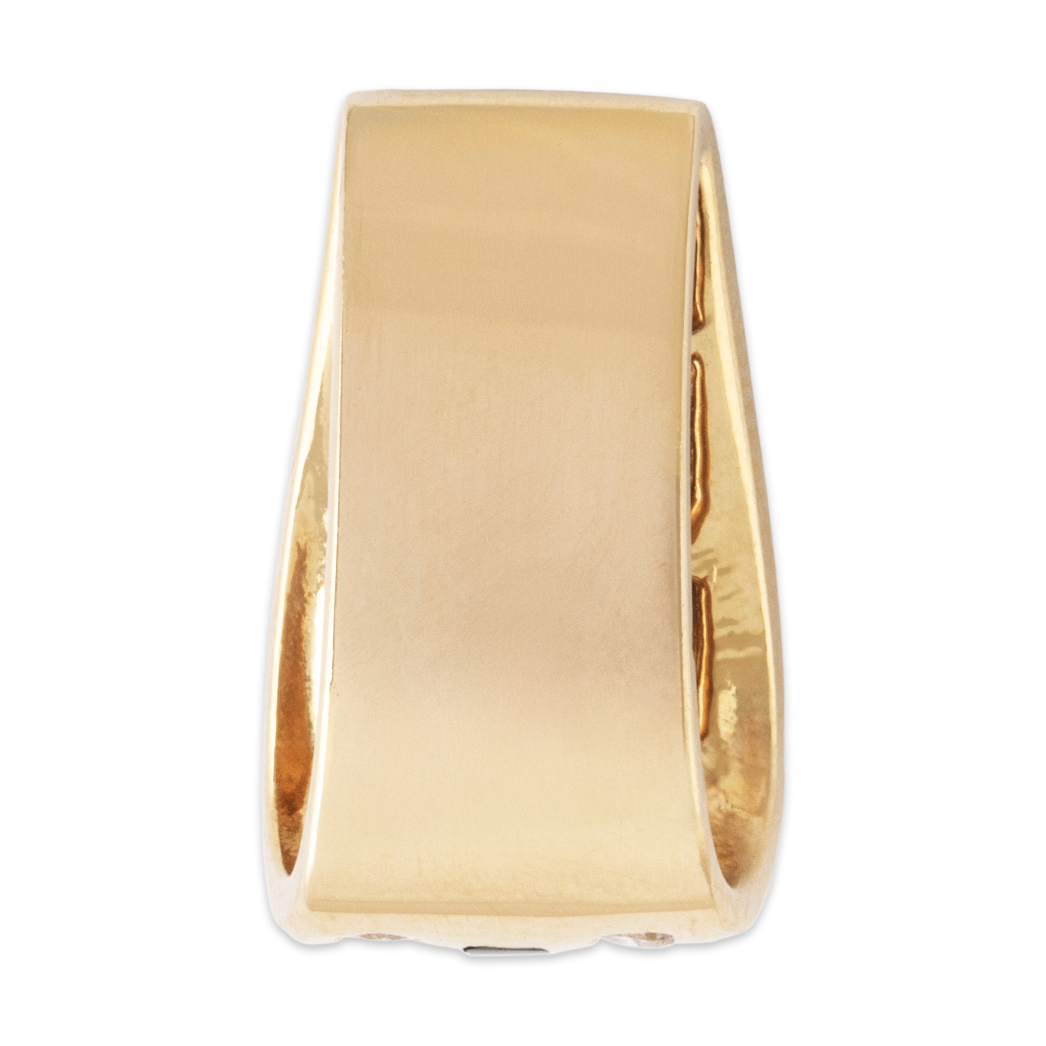 Vintage 14k Yellow Gold .58cttw Diamond Onyx Curved Inlay Pendant - Back view