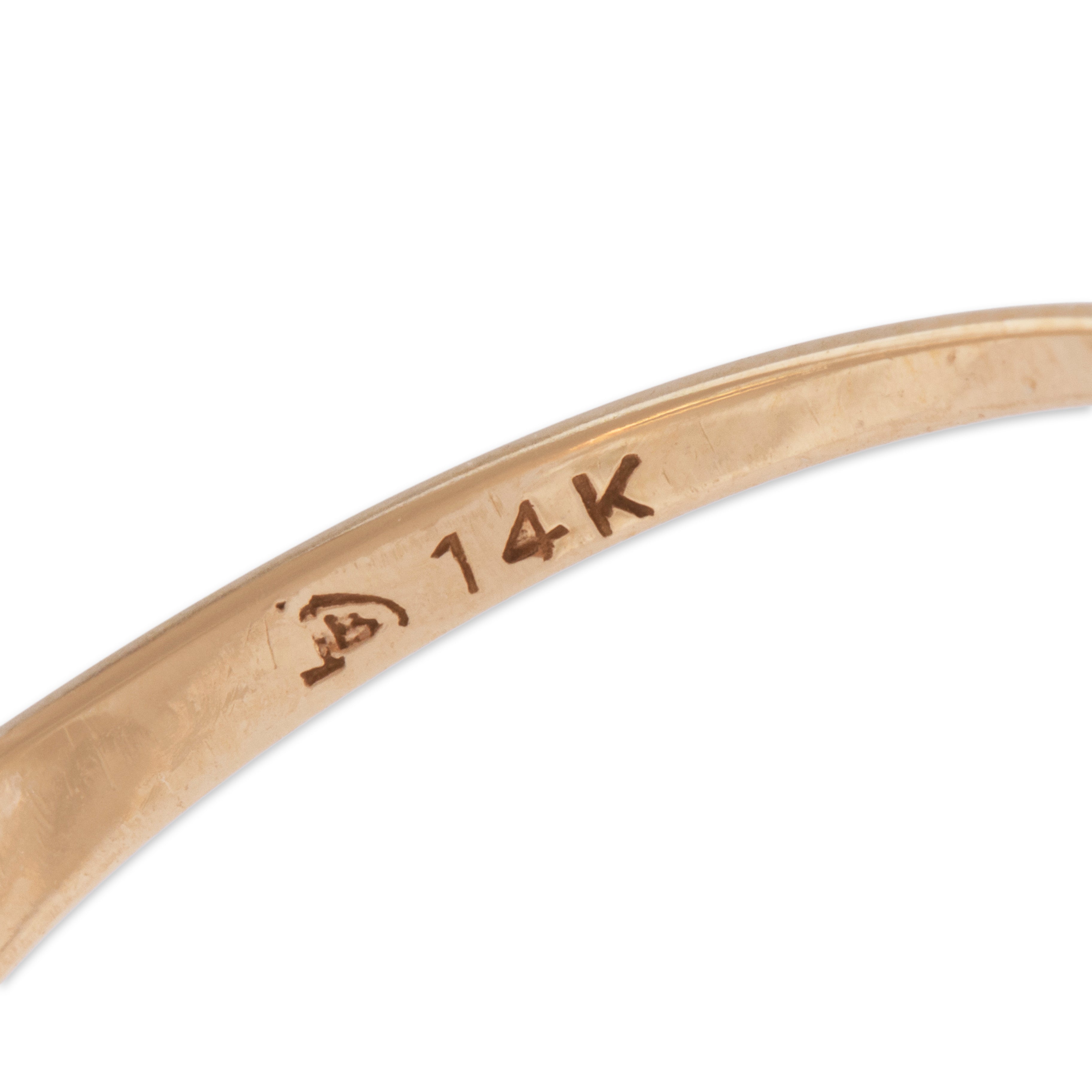 Vintage 14k Yellow & White Gold .286cttw Diamond Dainty Trio Ring - Hallmark view