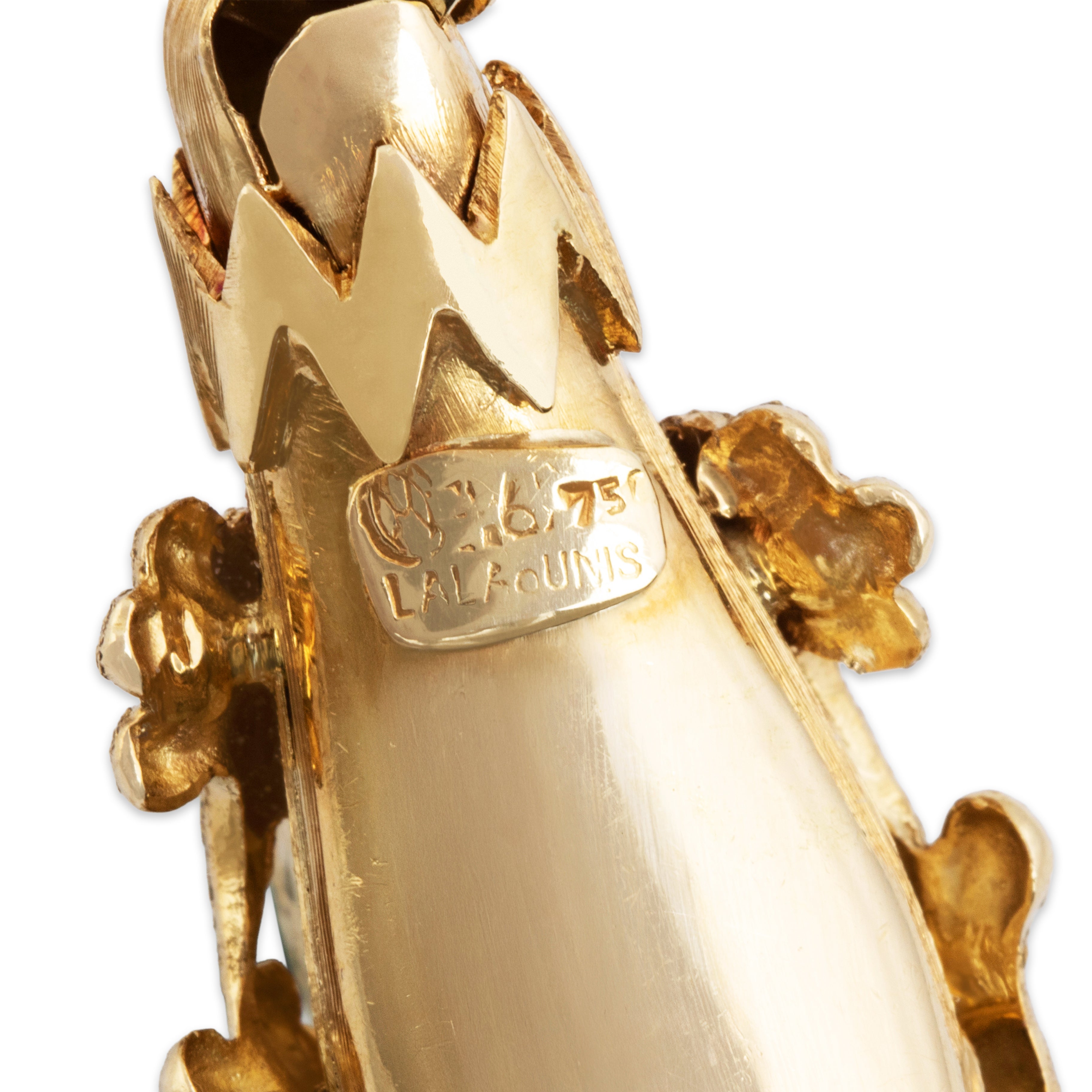 Vintage Rare Ilias Lalaounis 18k Yellow Gold Turquoise Ruby Snake Bracelet 7