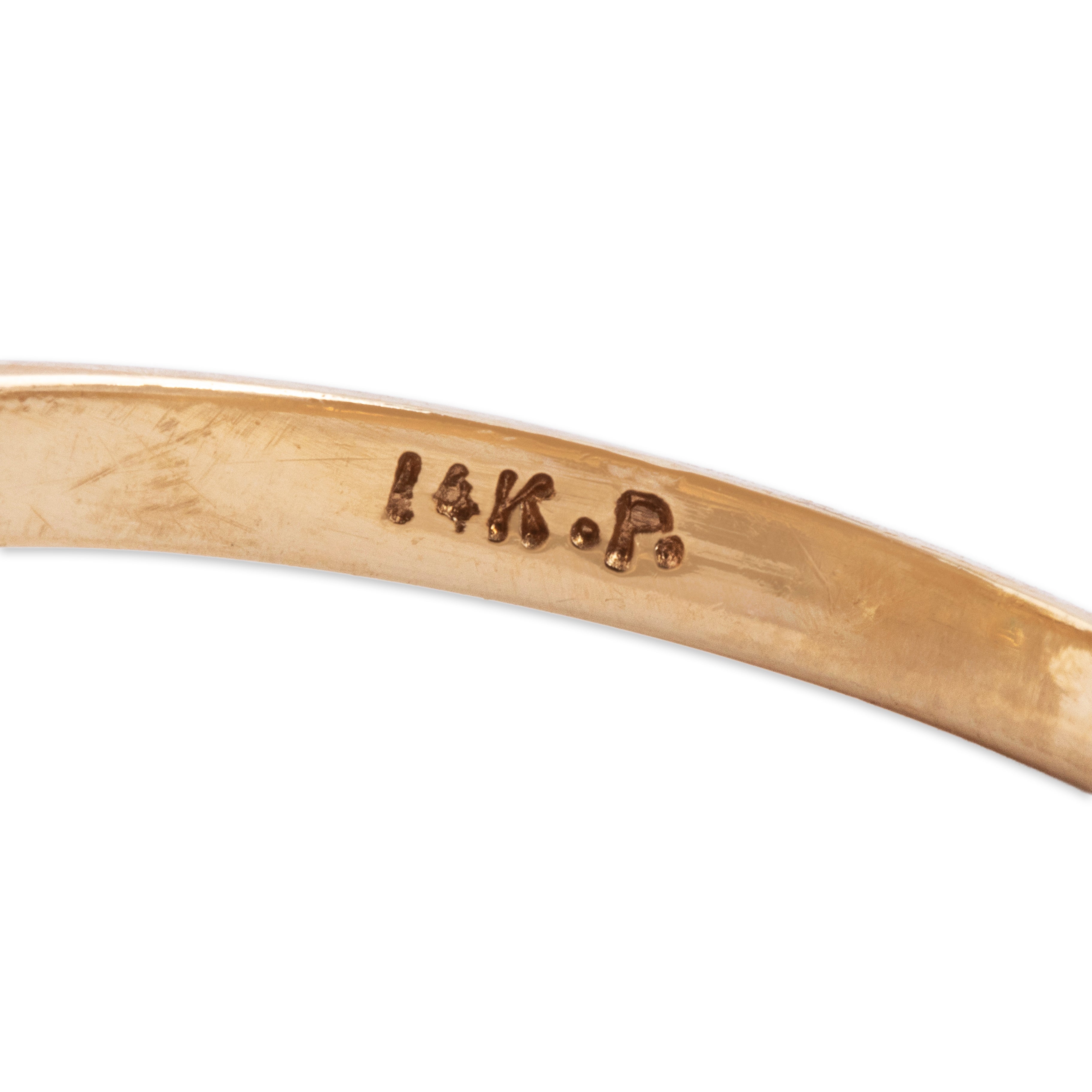 Vintage 14k Yellow Gold .214cttw Diamond Emerald Cluster Ring - Hallmark view