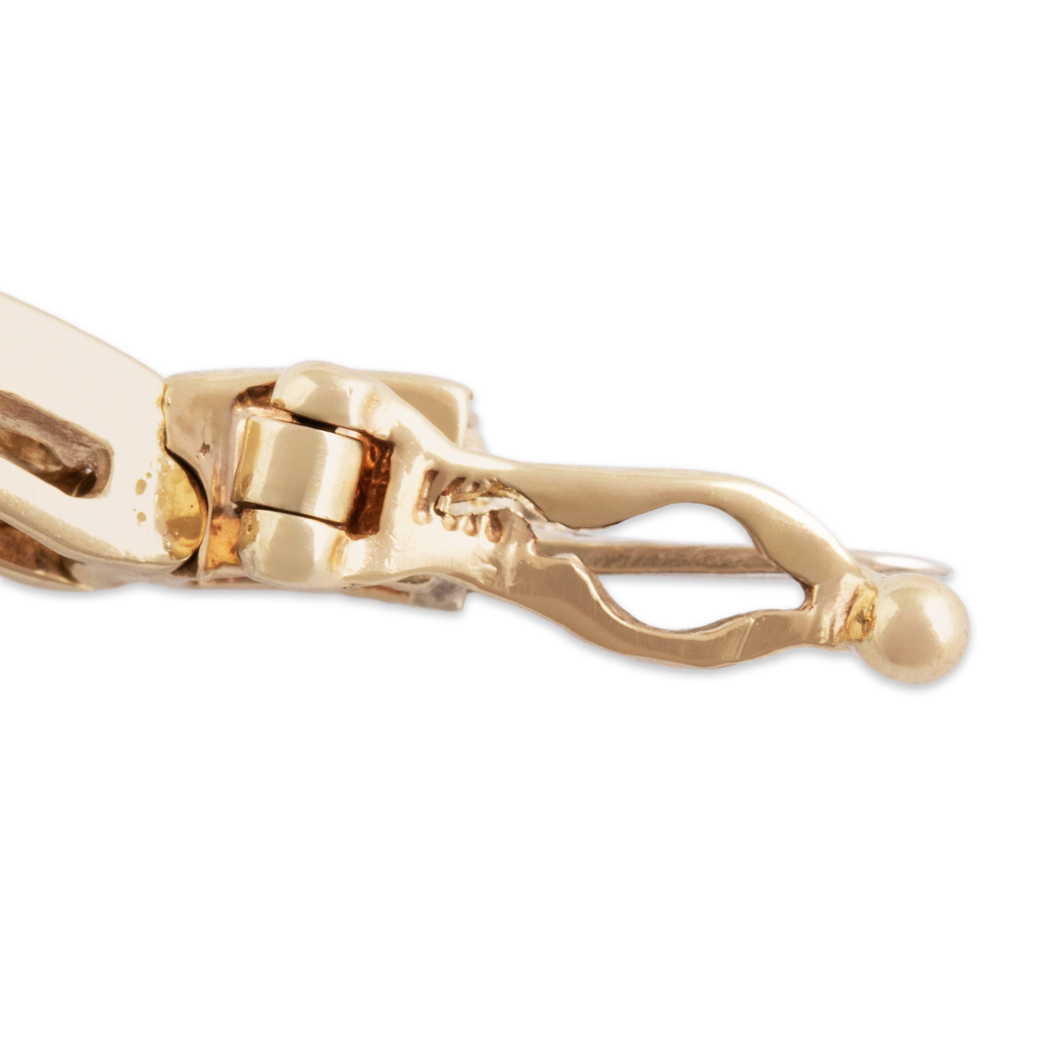 Vintage 14k Yellow Gold 3.7cttw Diamond Chic Sparkling Chevron Bracelet - Hallmark view