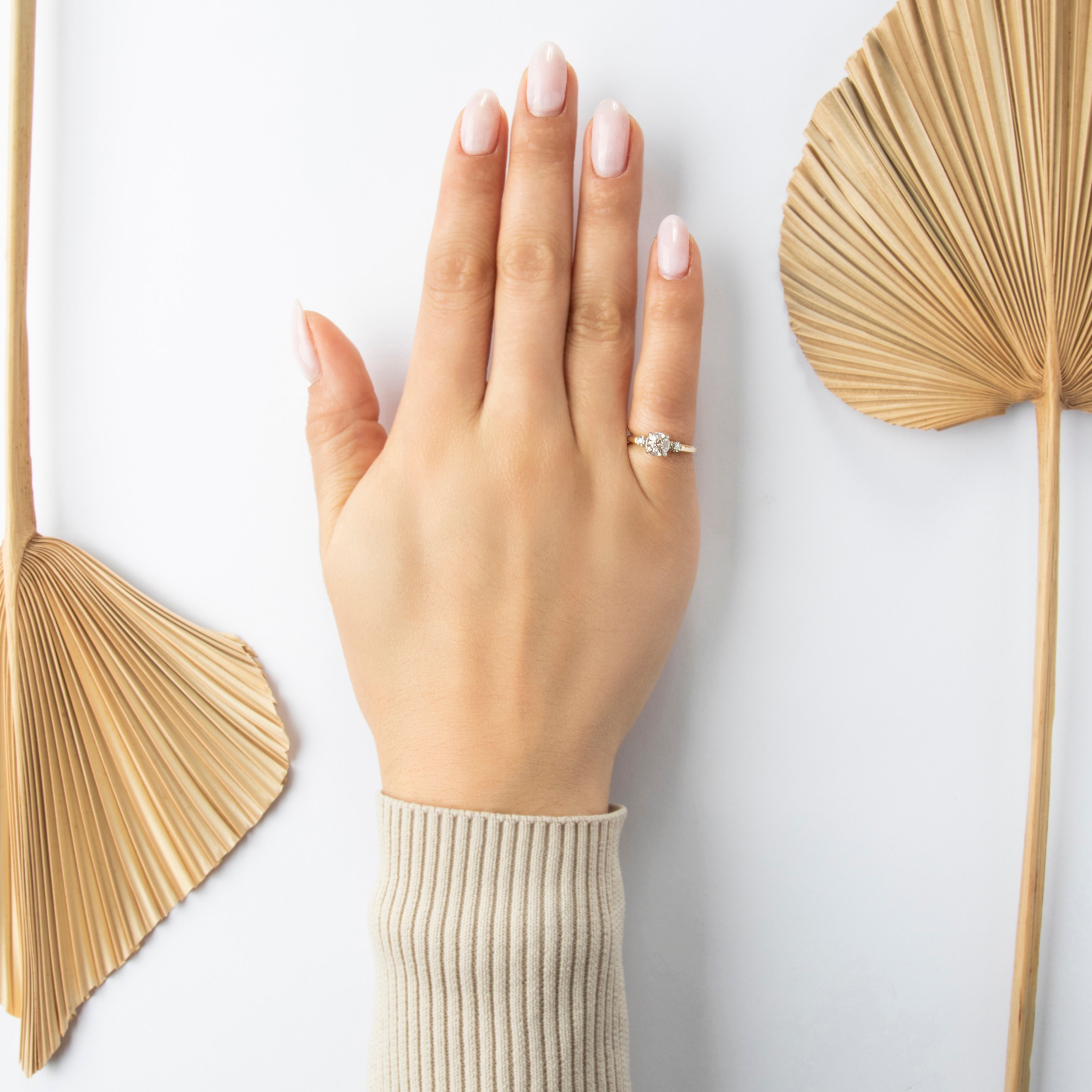 Vintage 14k Yellow & White Gold .406cttw Champagne Old Mine Diamond Superb Ring - On model view