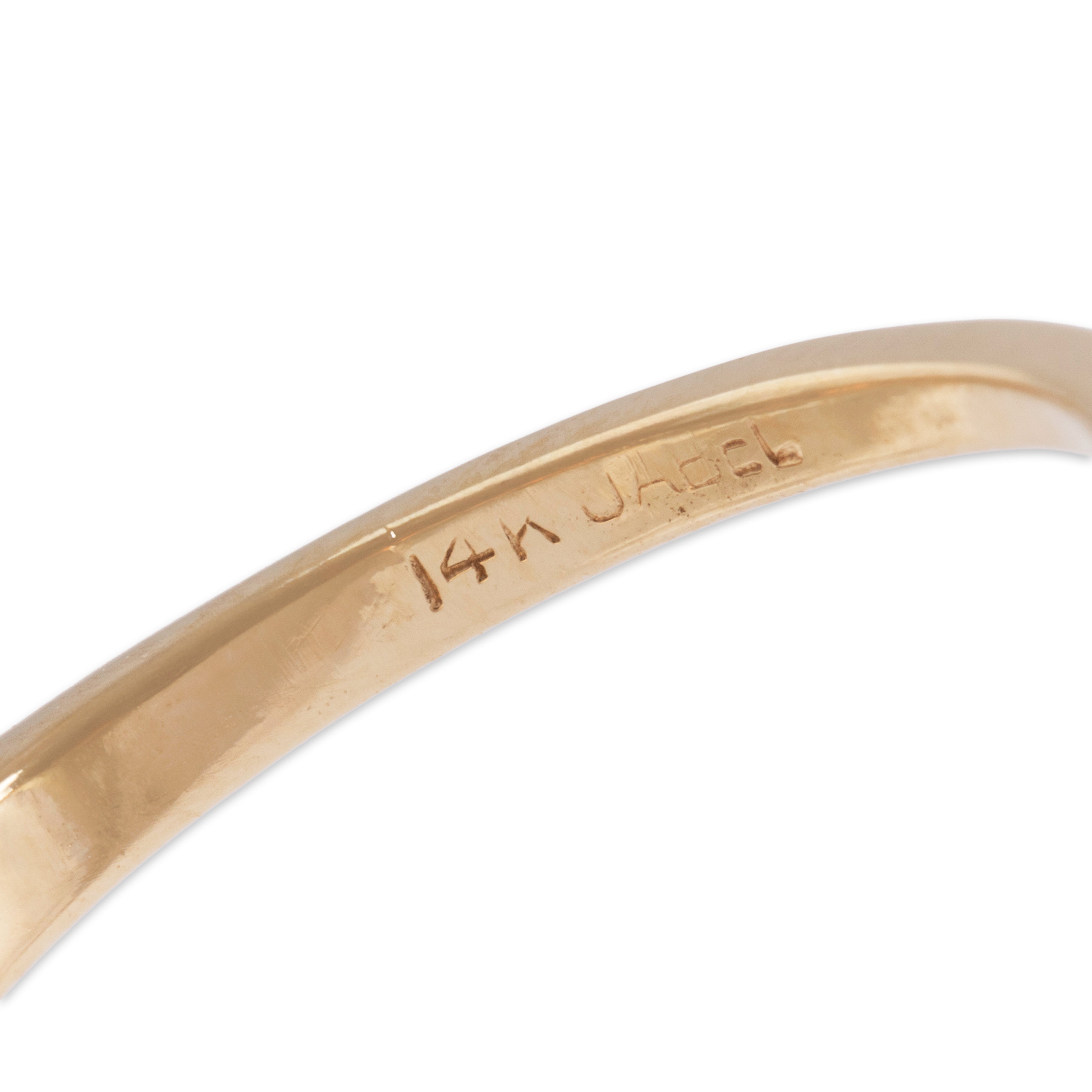 Vintage 14k Yellow & White Gold .406cttw Champagne Old Mine Diamond Superb Ring - Hallmark view